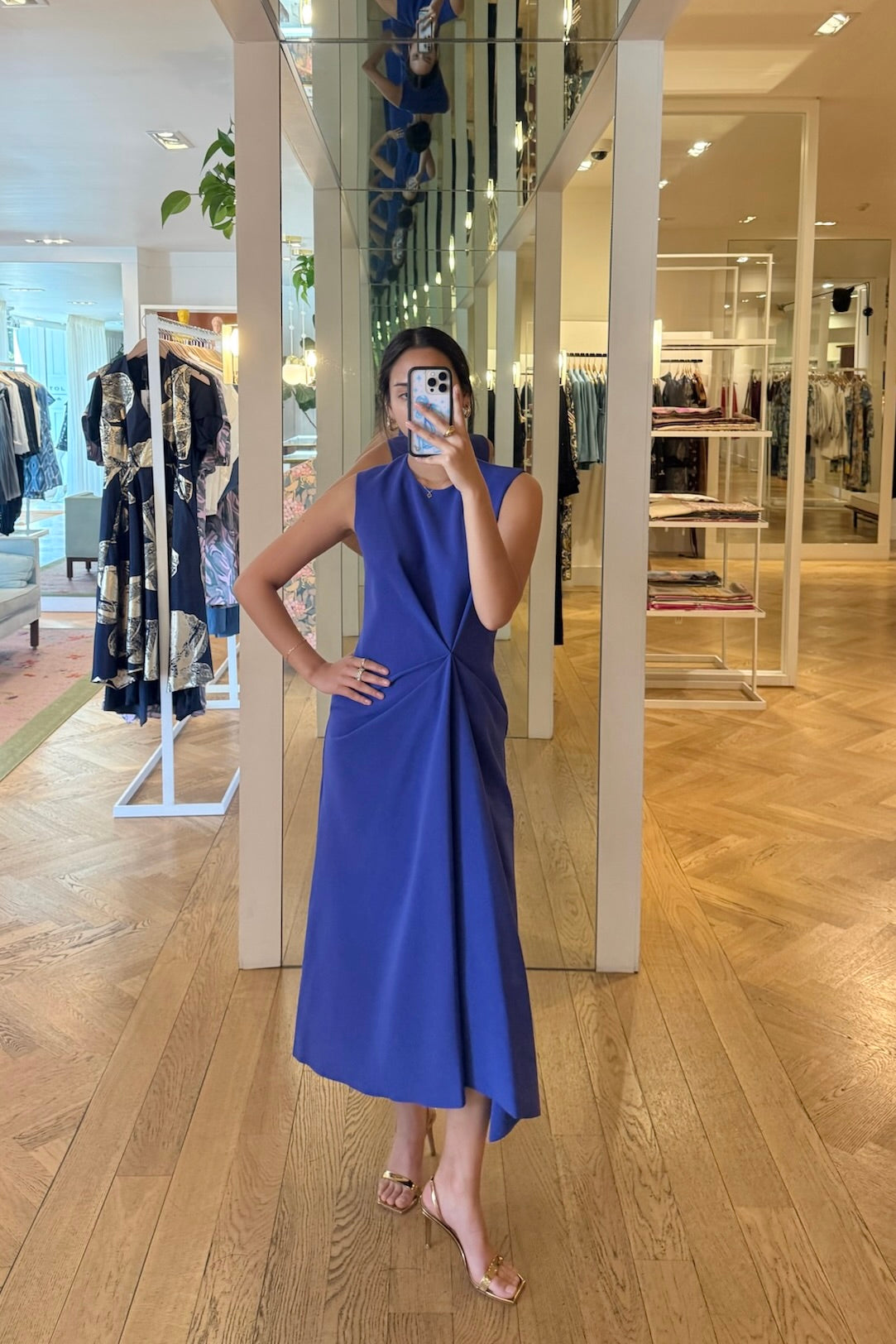 ROKSANDA | CREPE GATHERED ALMAS MIDI DRESS