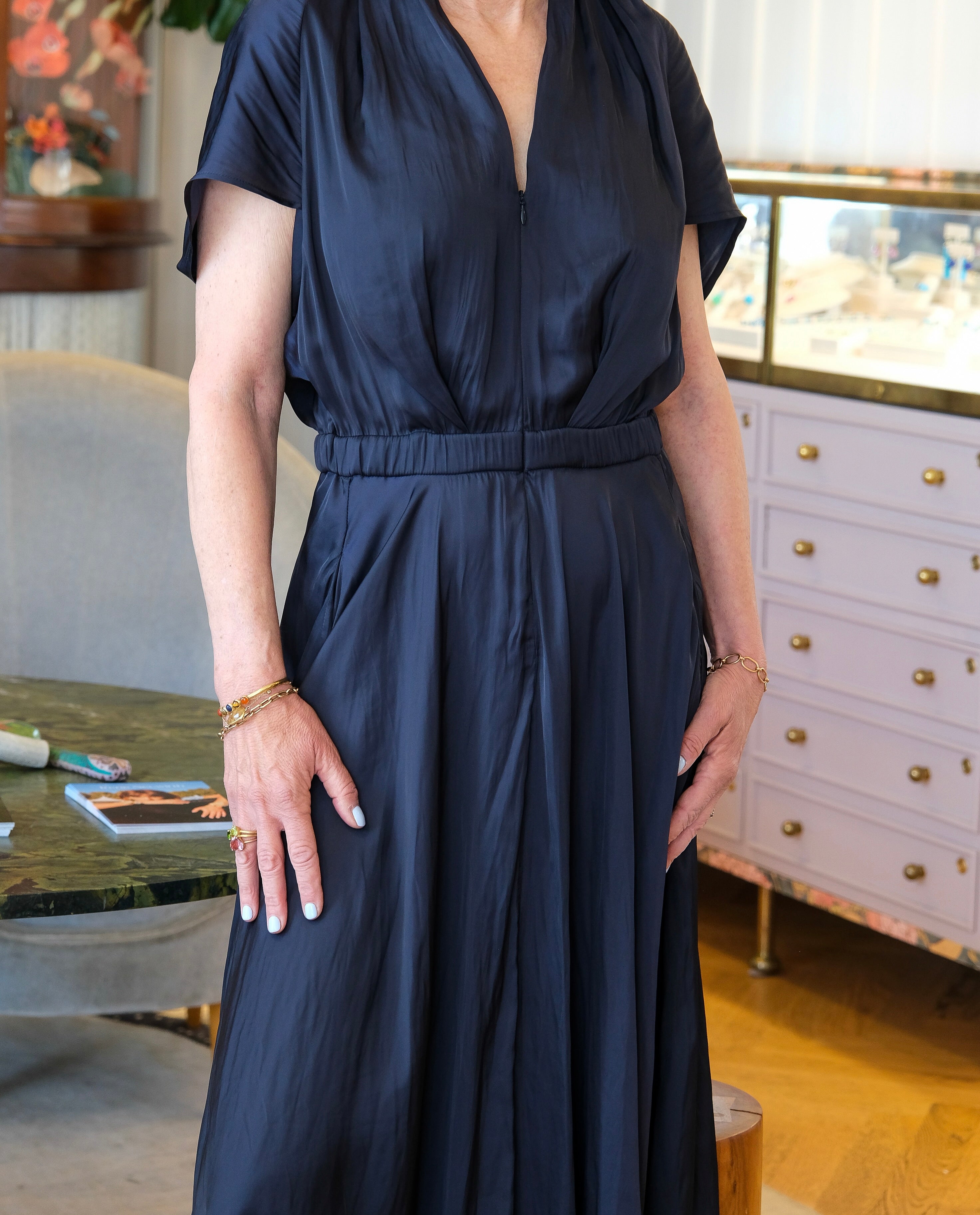 ZERO+MARIA CORNEJO | SHORT SLEEVE MAKI WAVE DRESS
