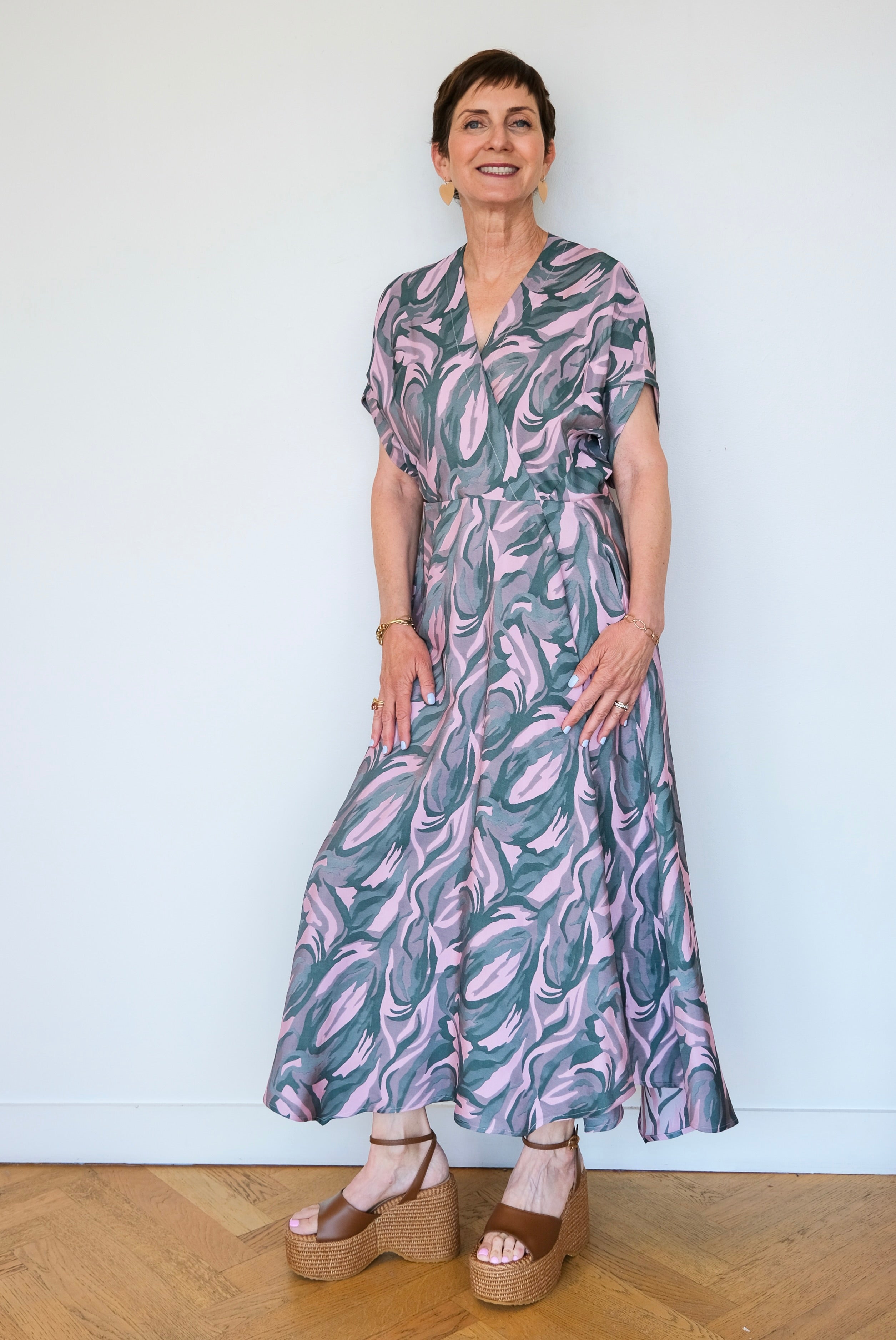 ZERO+MARIA CORNEJO | FLORAL LONG AKI WAVE DRESS