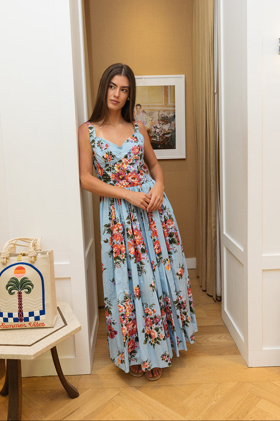 DOLCE & GABBANA | FLOWER BOUQUET COTTON MIDI DRESS | WOMEN'S LUXURY DESIGNER CLOTHING, SHOES, HANDBAGS & JEWELRY | CAPITOL CHARLOTTE, NC & BRENTWOOD, CA