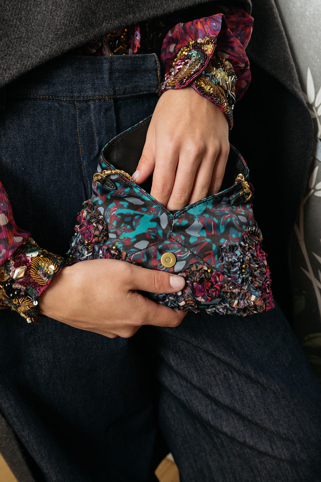 DRIES VAN NOTEN | EMB CLUTCH | WOMEN'S LUXURY DESIGNER CLOTHING, SHOES, HANDBAGS & JEWELRY | CAPITOL CHARLOTTE, NC & BRENTWOOD, CA