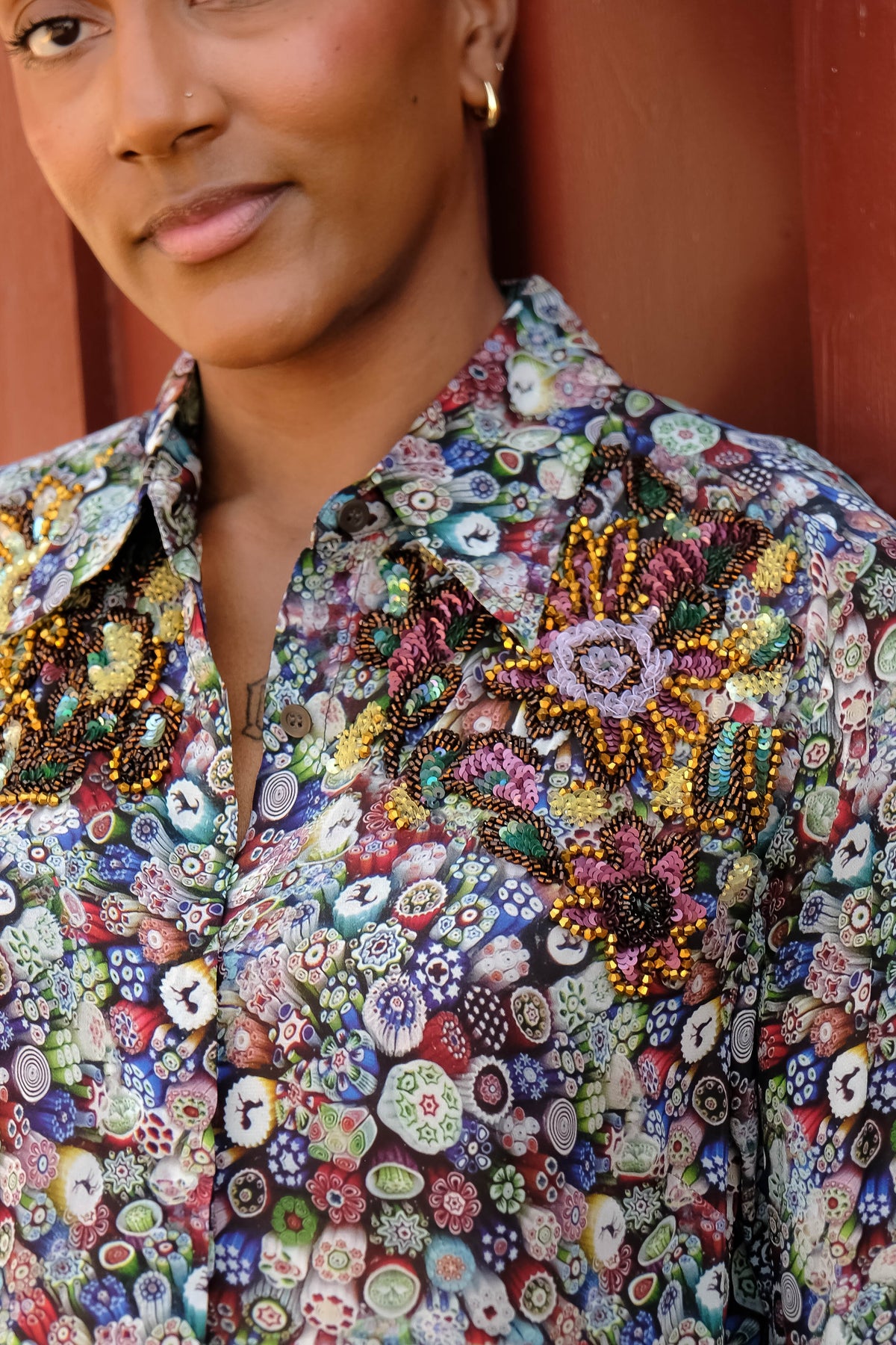 DRIES VAN NOTEN | GEORGETTE EMB CHOWY SHIRT | WOMEN'S LUXURY DESIGNER CLOTHING, SHOES, HANDBAGS & JEWELRY | CAPITOL CHARLOTTE, NC & BRENTWOOD, CA