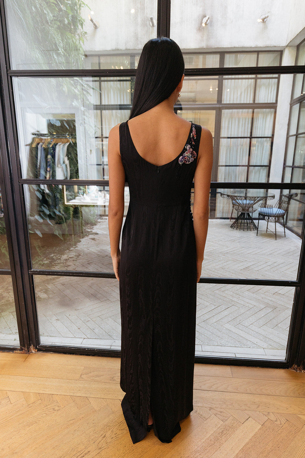 DRIES VAN NOTEN | MOIRE EMB DEBANT DRESS