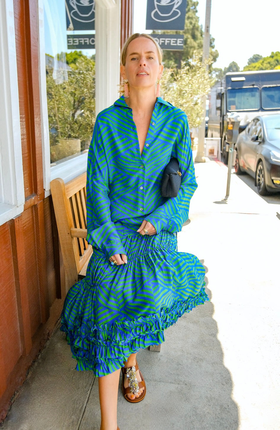 DRIES VAN NOTEN | DIAMOND STRIPE RUFFLE SKIRT | WOMEN'S LUXURY DESIGNER CLOTHING, SHOES, HANDBAGS & JEWELRY | CAPITOL CHARLOTTE, NC & BRENTWOOD, CA