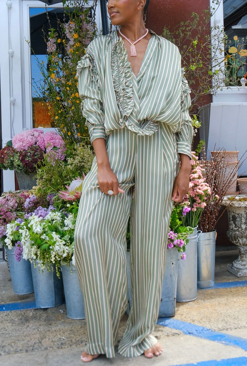 DRIES VAN NOTEN | STRIPE CUPRO WIDELEG PANT | WOMEN'S LUXURY DESIGNER CLOTHING, SHOES, HANDBAGS & JEWELRY | CAPITOL CHARLOTTE, NC & BRENTWOOD, CA