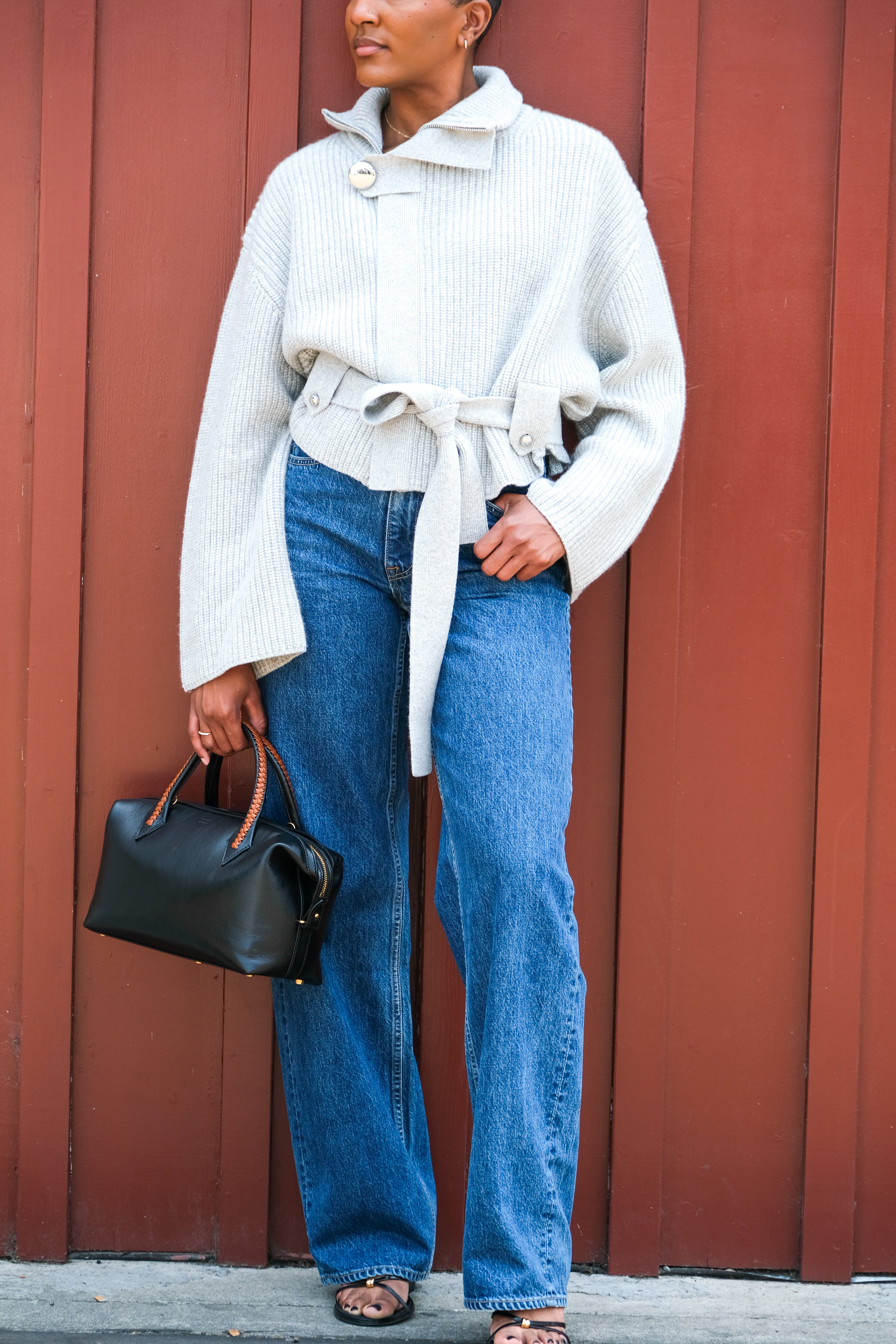 BRANDON MAXWELL | ZIP FRONT NEAL SWEATER