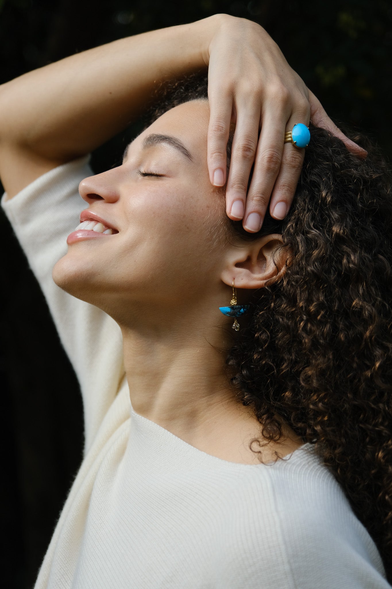 HABLE | TURQUOISE BOAT EARRINGS