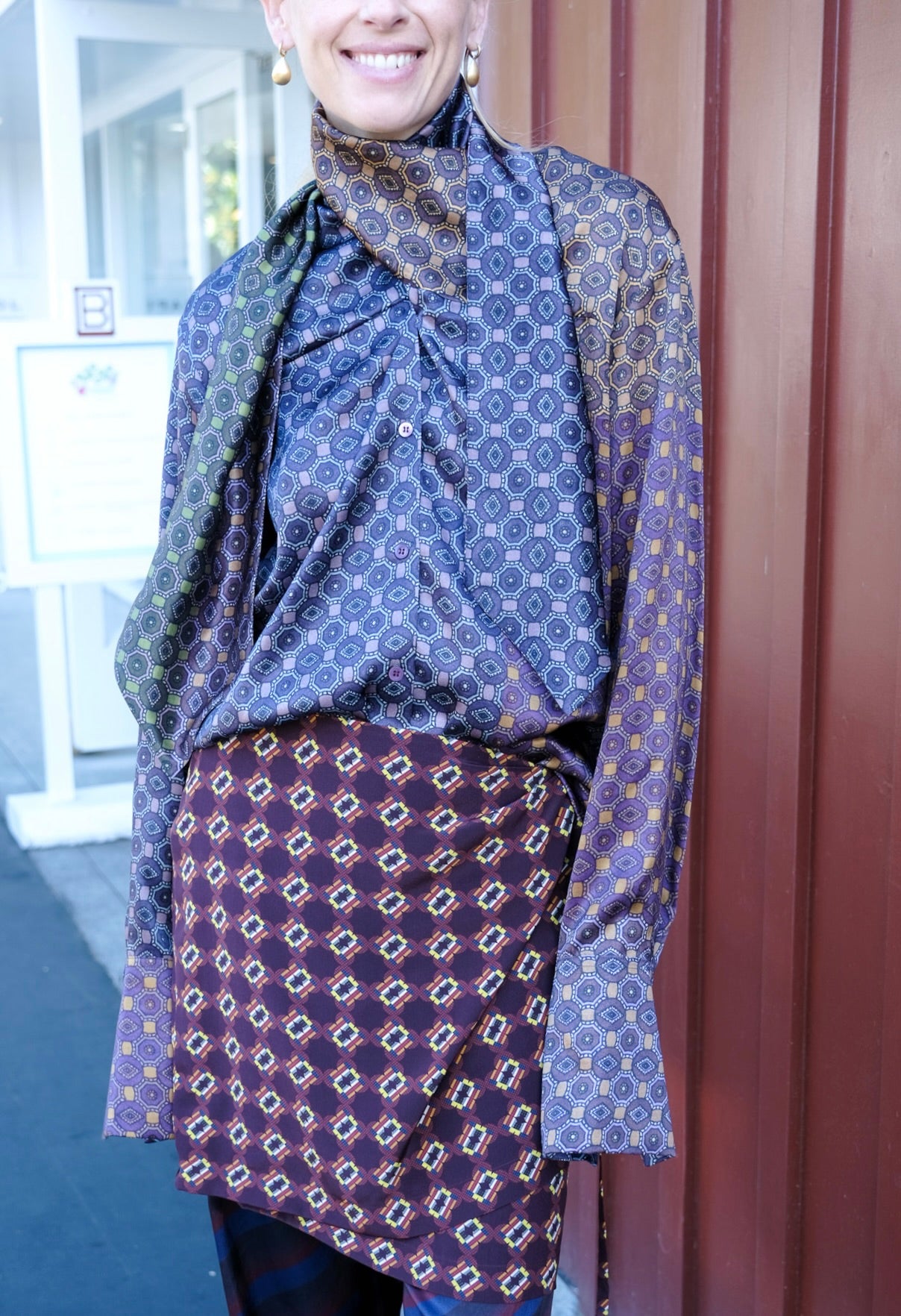 DRIES VAN NOTEN | TIE MOTIF PRINT BLOUSE