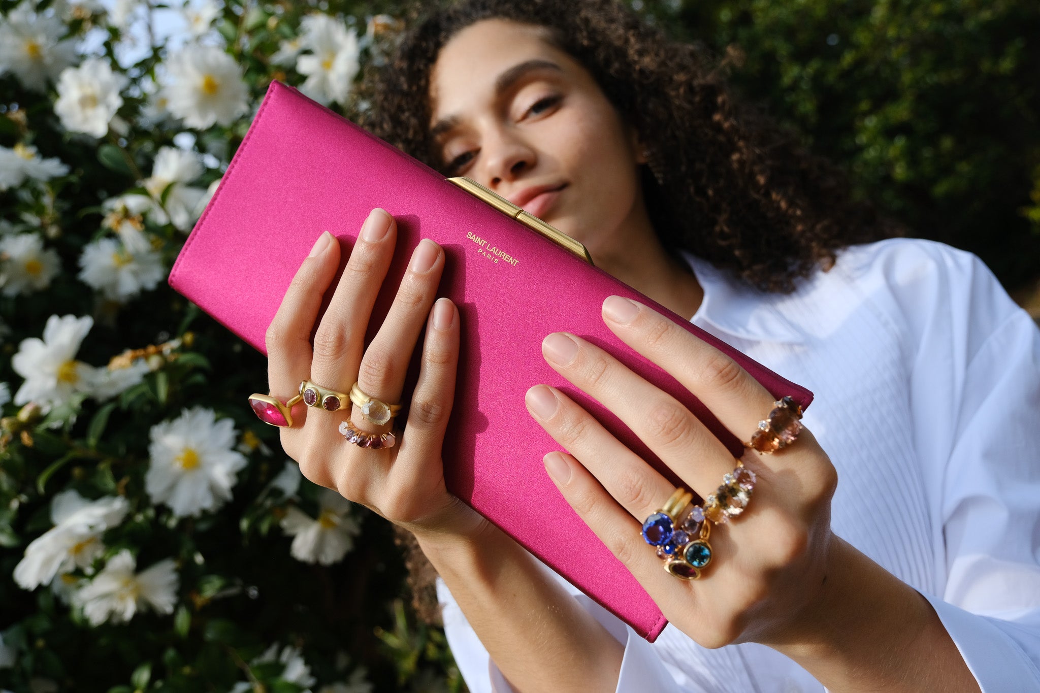 IRENE NEUWIRTH | TRIPLE BEZEL SET PINK TOURMALINE RING