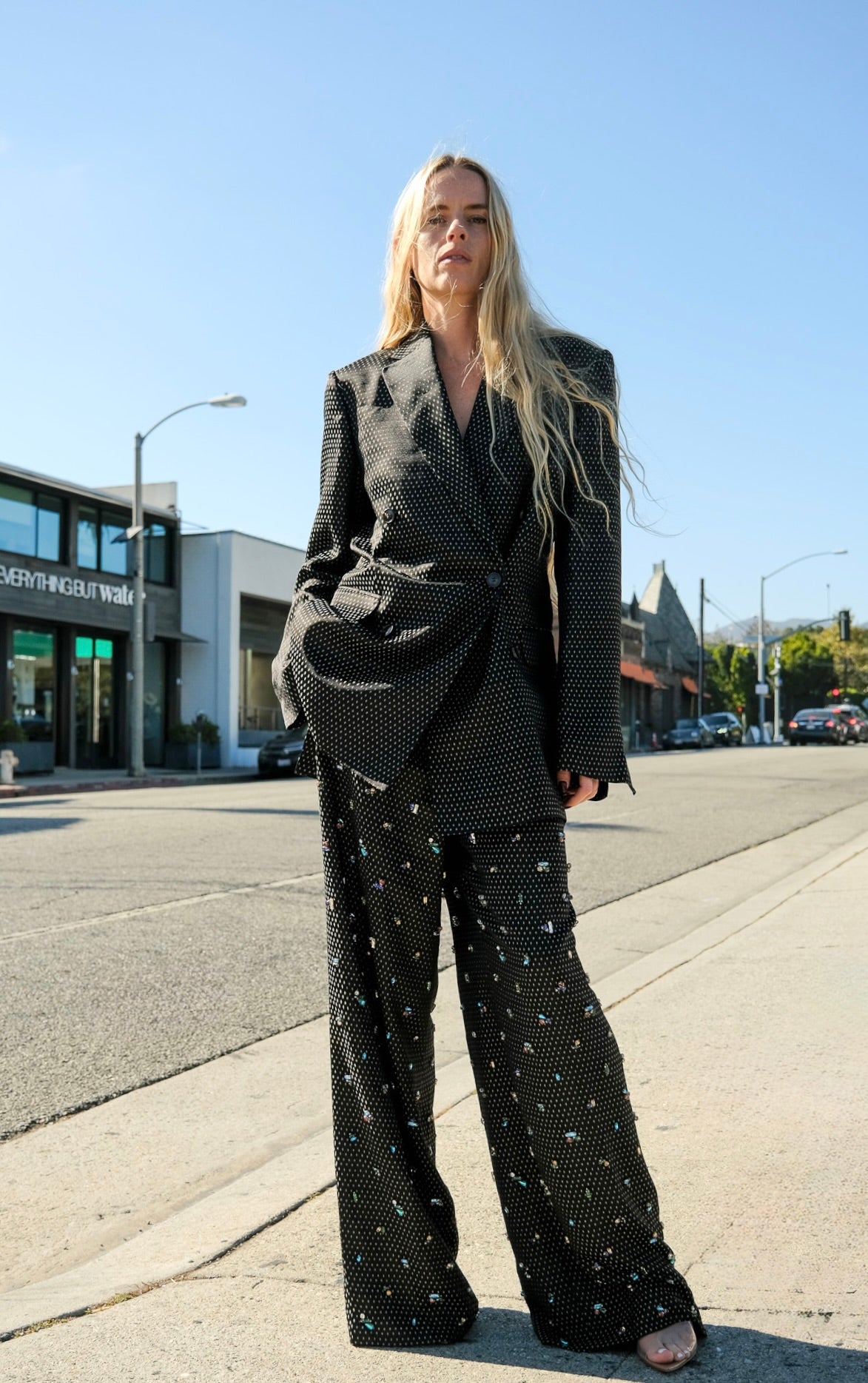 DRIES VAN NOTEN | TIE MOTIF JACQUARD BLAZER JACKET