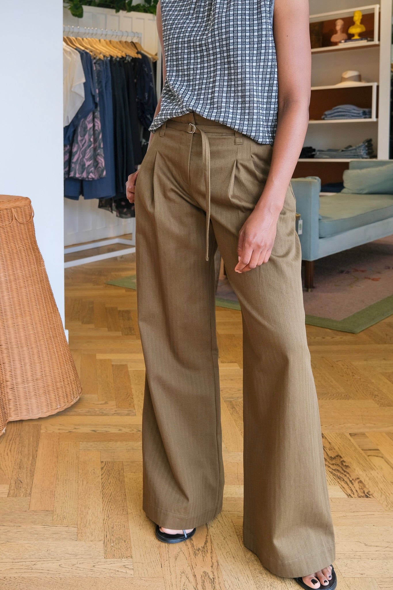 PSWL | RAVER PANT IN FINE HERRINGBONE