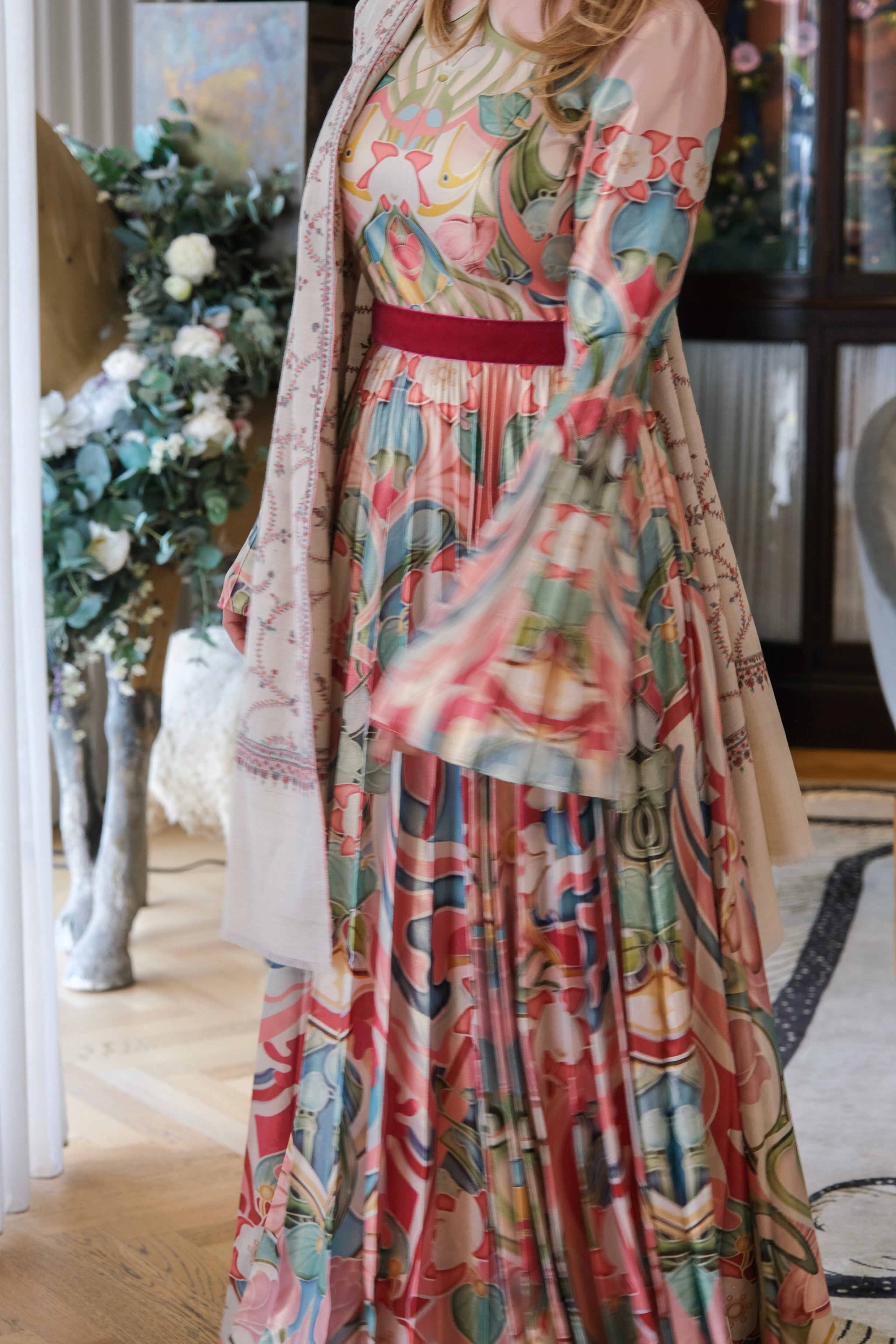 MARY KATRANTZOU | PRINTED METALLIC FELIX GOWN