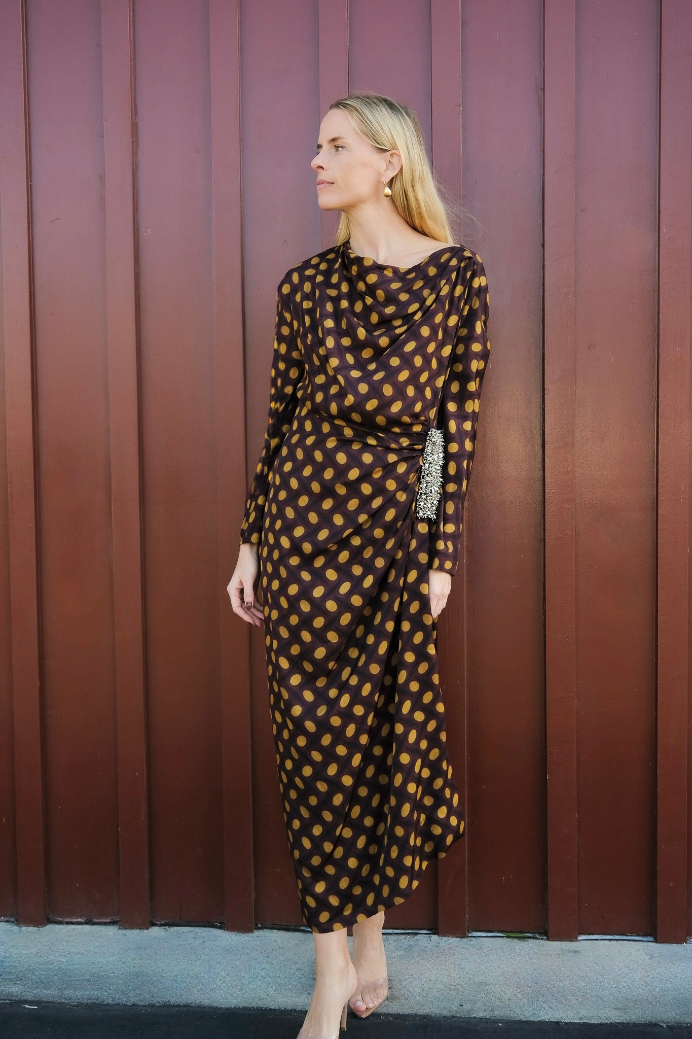 DRIES VAN NOTEN | PRINTED EMBROIDERED WAIST DRESS