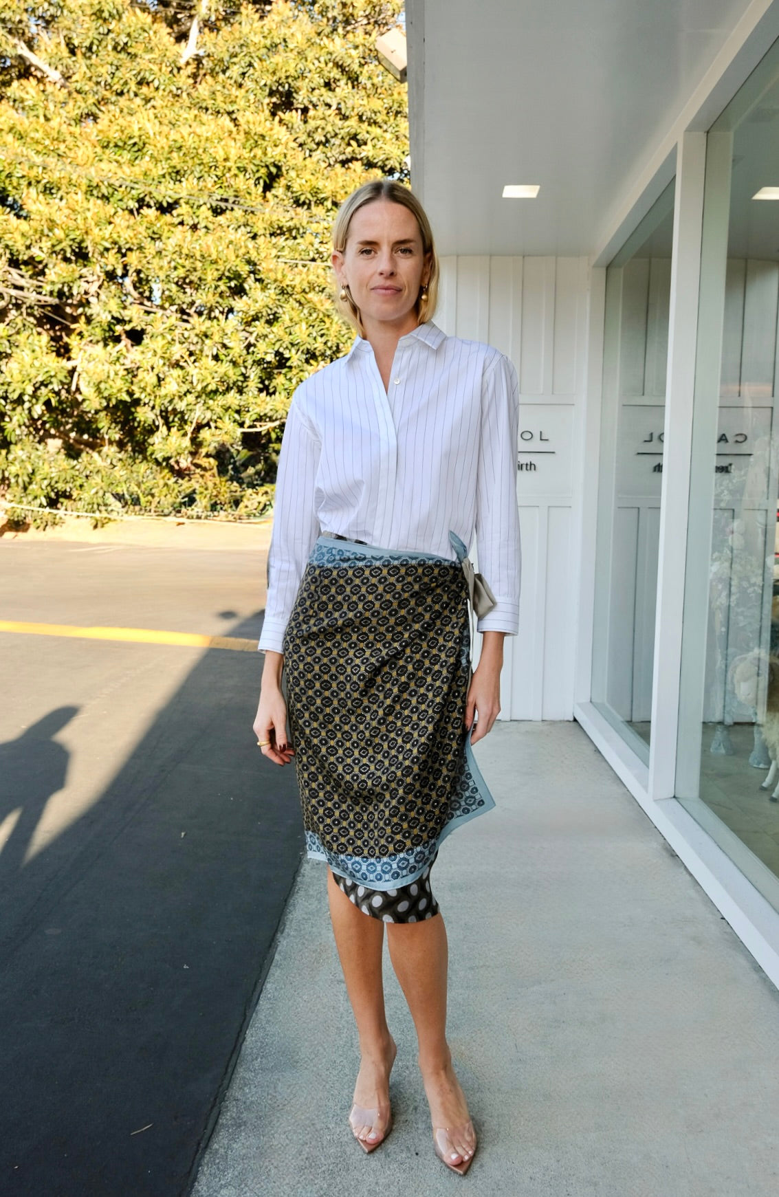 DRIES VAN NOTEN | FINE STRIPED CROPPED BUTTON DOWN