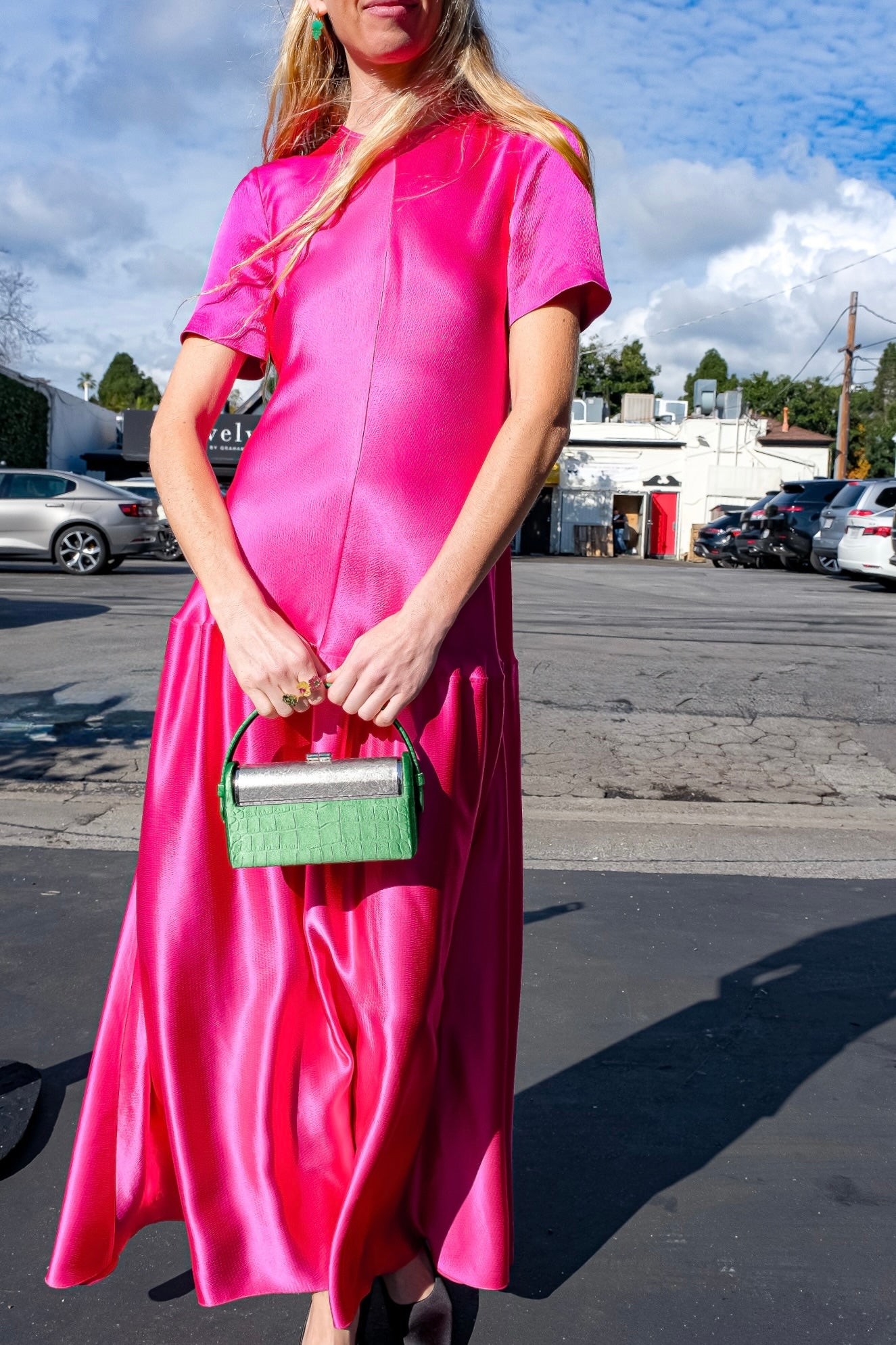 FFORME | HAMMERED SATIN MAXI DRESS