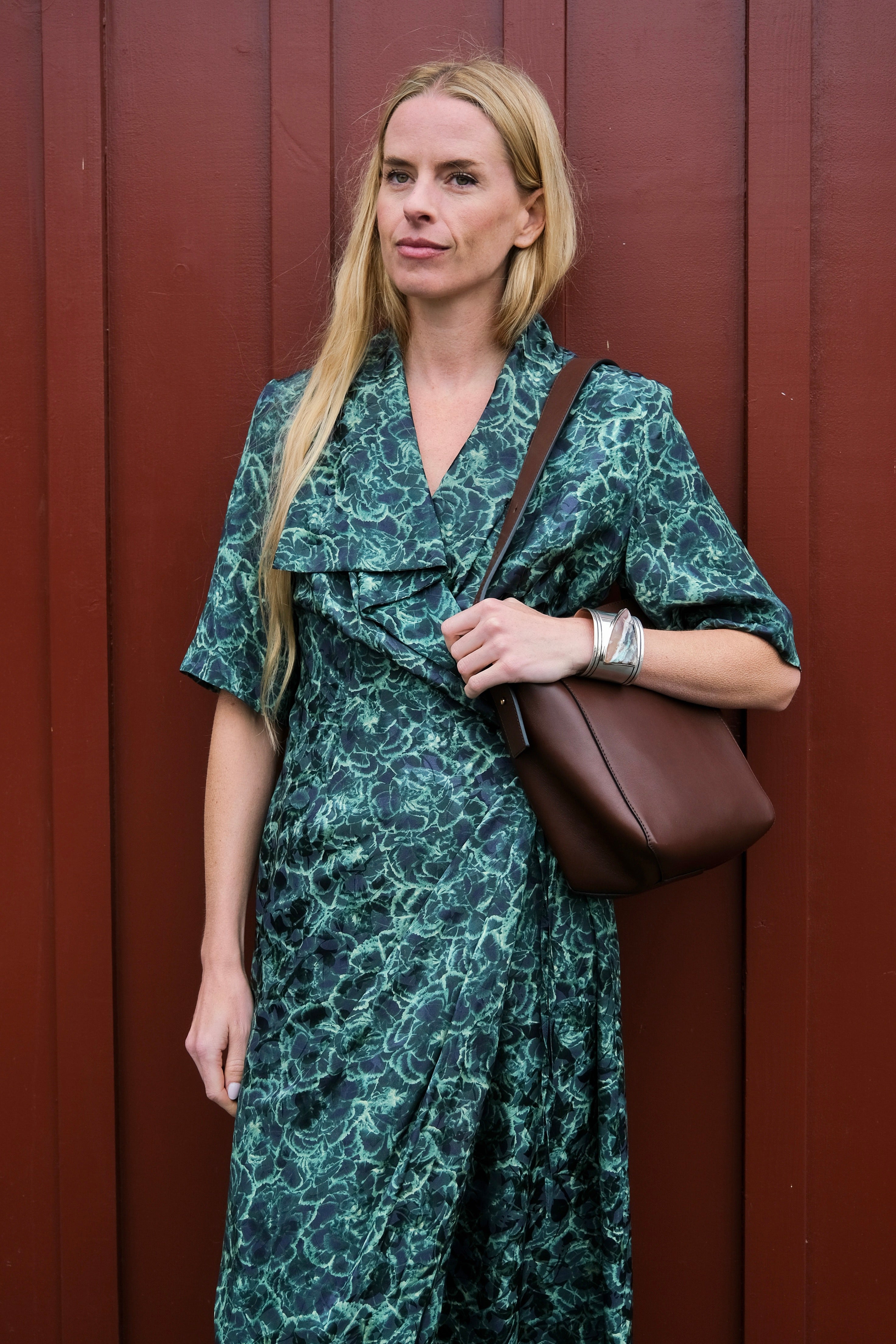 DRIES VAN NOTEN | SHORT SLEEVE V-NECK PRINTED WRAP DRESS
