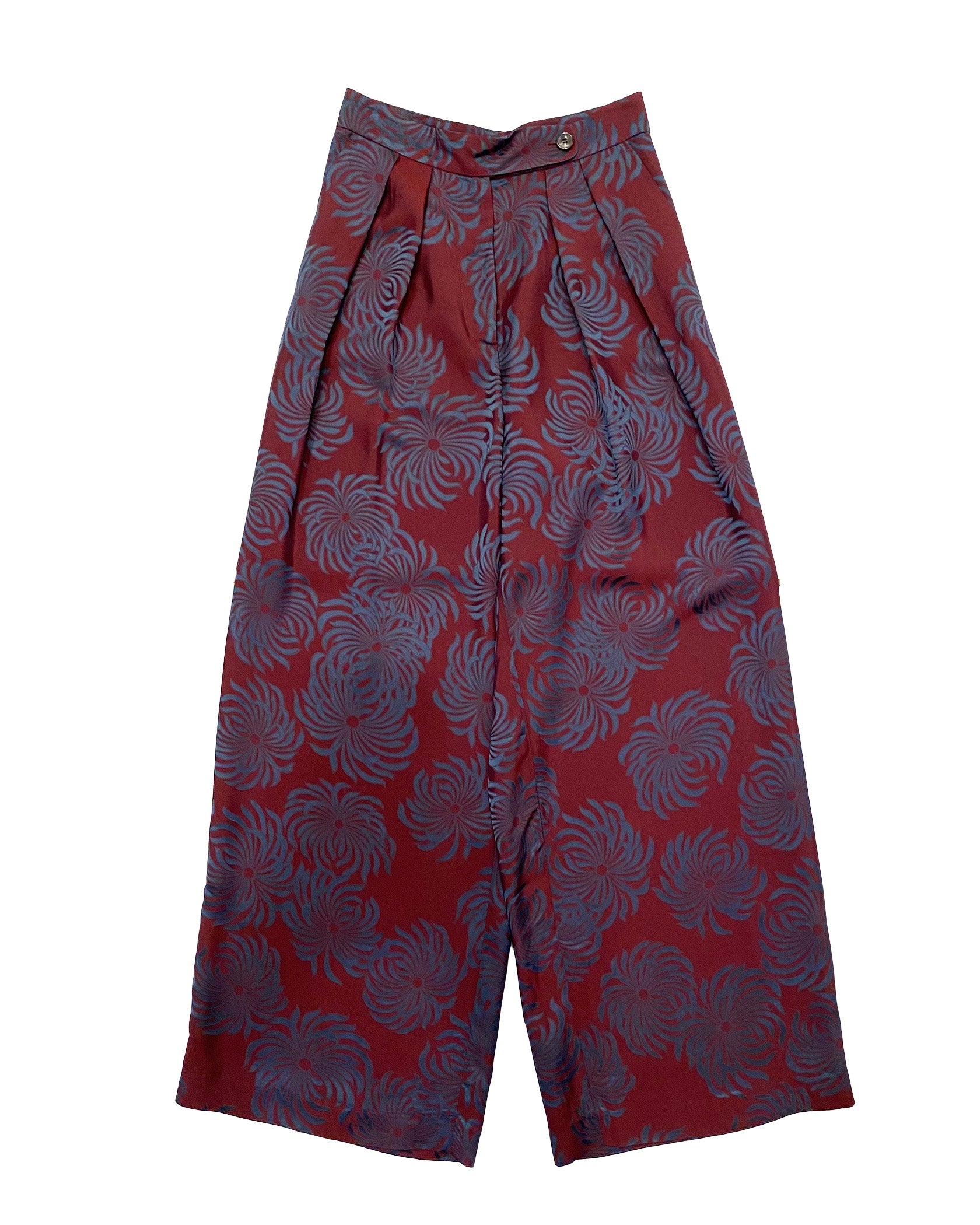 DRIES VAN NOTEN | HIGH WAISTED JACQUARD WIDE LEG TROUSER