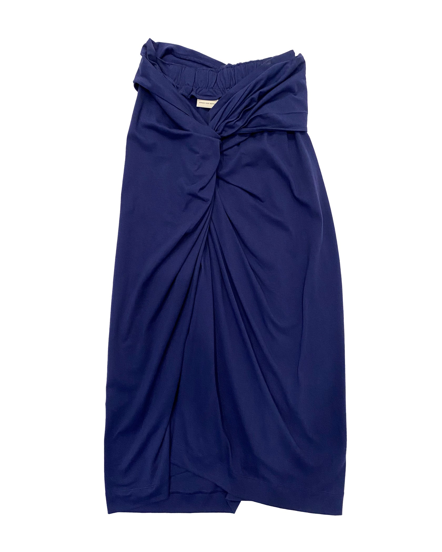 DRIES VAN NOTEN | JERSEY RUCHED MIDI SKIRT