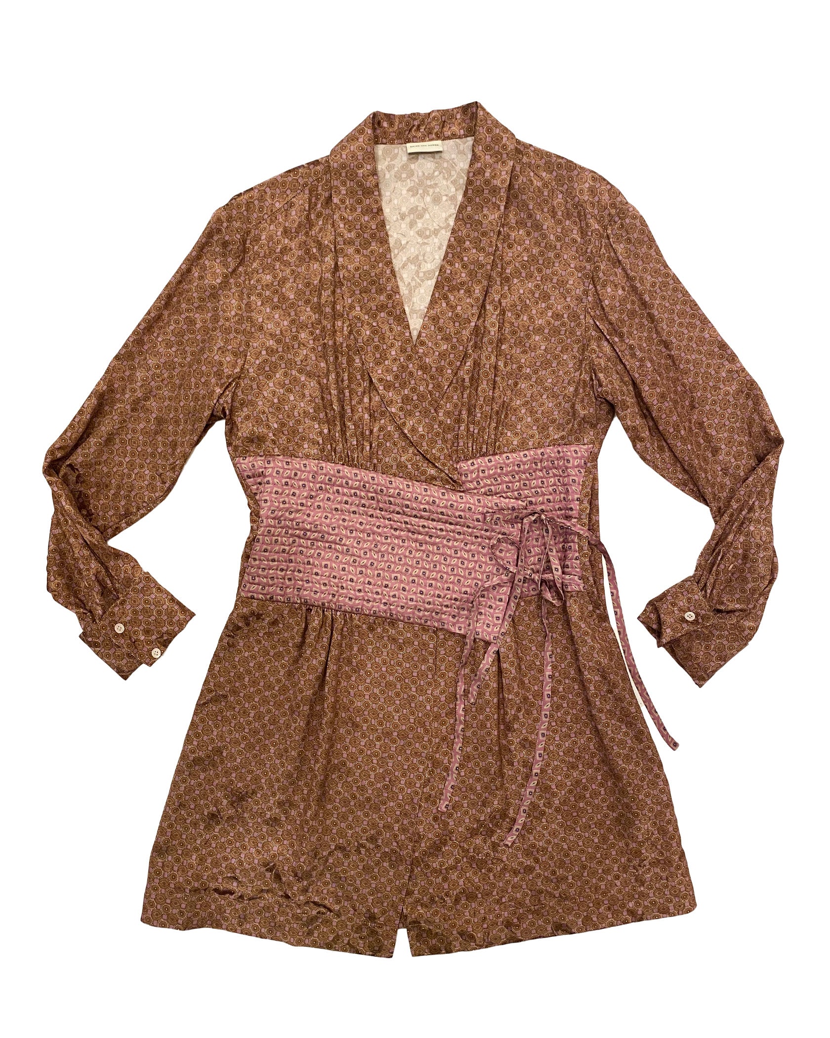 DRIES VAN NOTEN | JACQUARD FLOWER MOTIF SHORT KIMONO