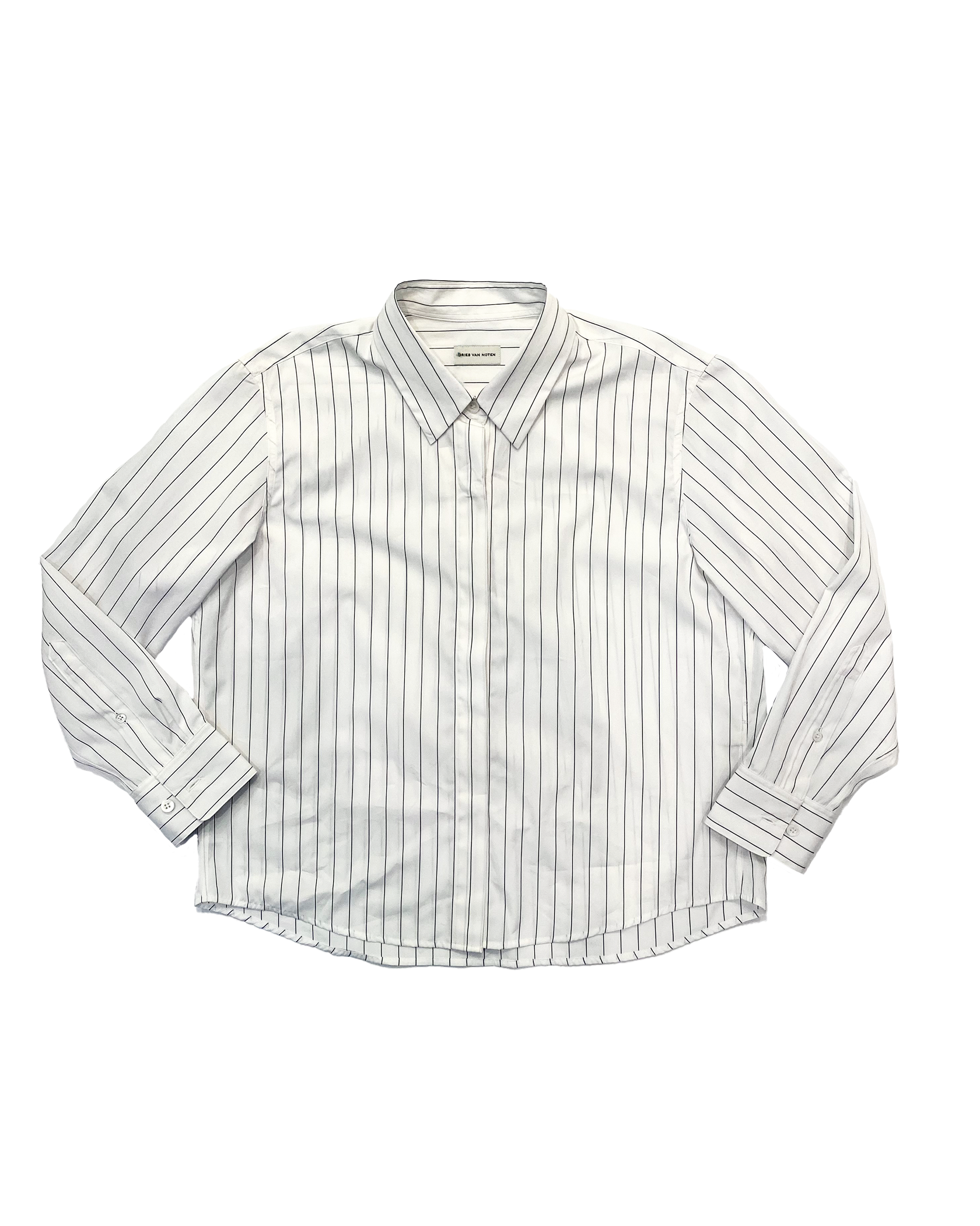 DRIES VAN NOTEN | FINE STRIPED CROPPED BUTTON DOWN