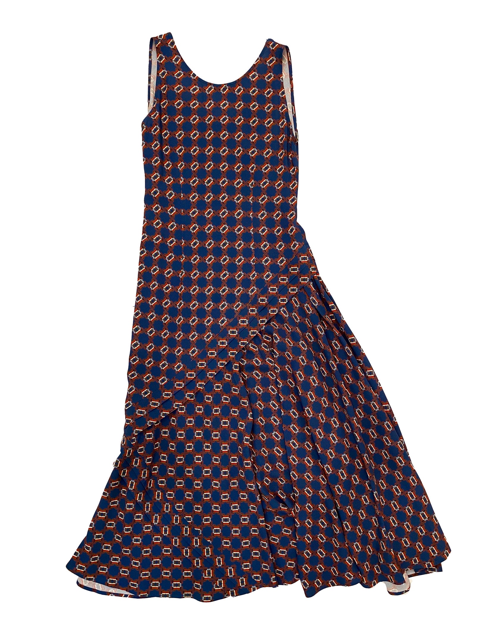 DRIES VAN NOTEN | SCOOP NECK PRINTED MIDI DRESS
