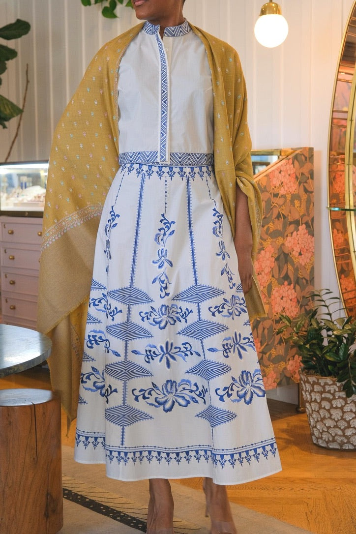 EMPORIO SIRENUSE | CAMILLE IRIS EMBROIDERED SKIRT | WOMEN'S LUXURY DESIGNER CLOTHING, SHOES, HANDBAGS & JEWELRY | CAPITOL CHARLOTTE, NC & BRENTWOOD, CA