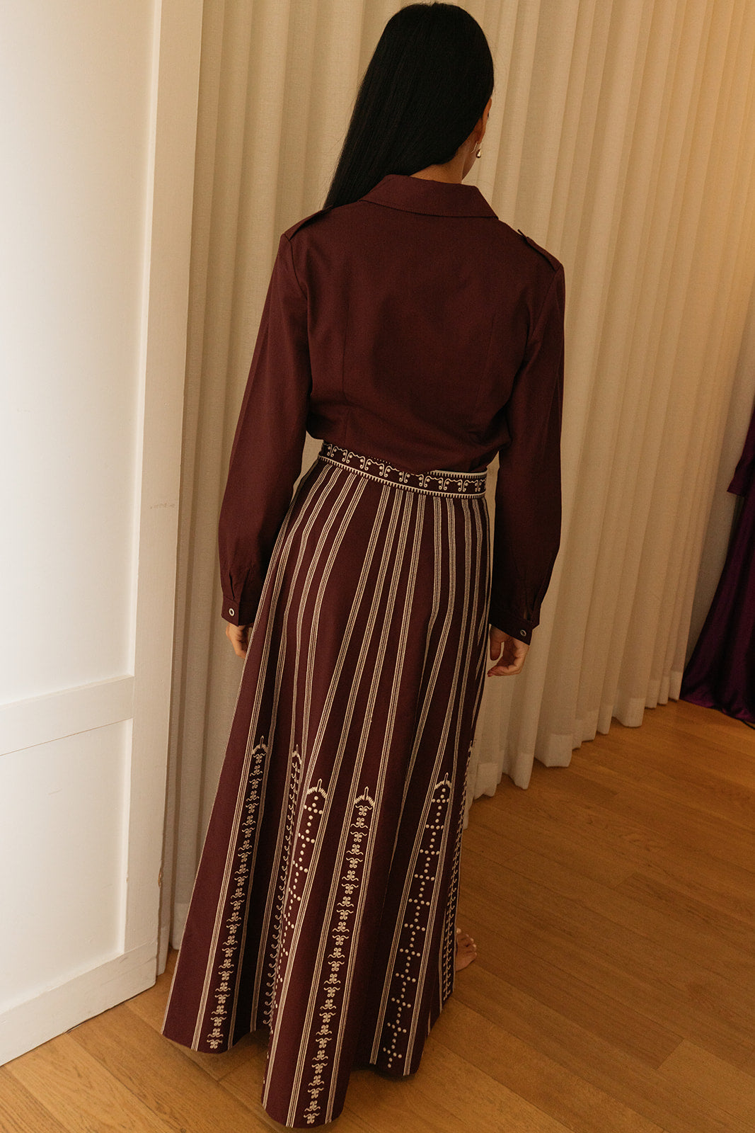 EMPORIO SIRENUSE | CO EMB CAMILLE MIDI SKIRT