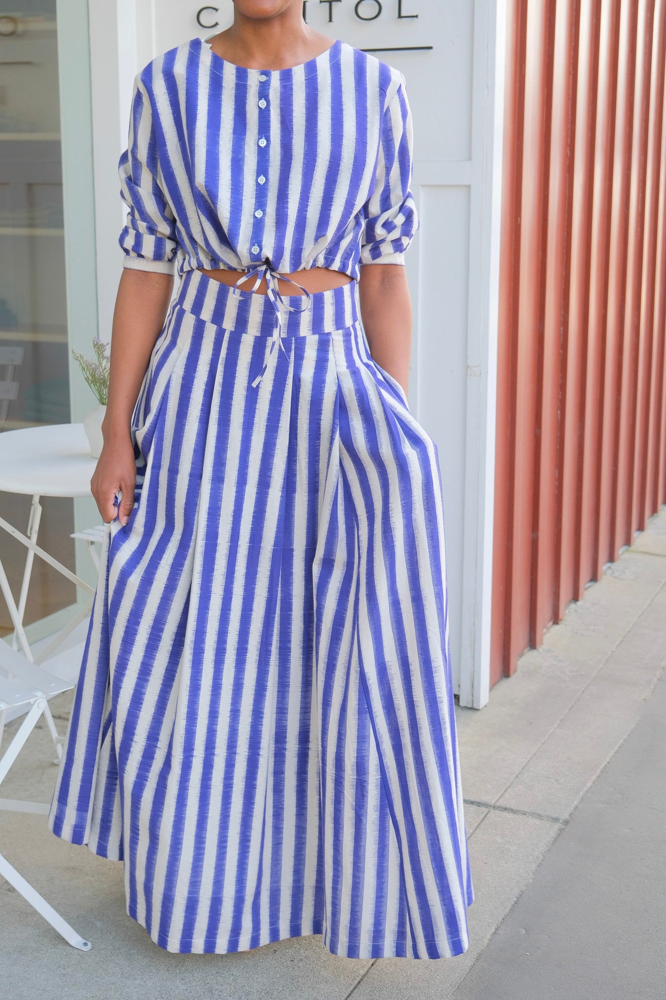 EMPORIO SIRENUSE | FLAMINIA IKAT STRIPE SKIRT | WOMEN'S LUXURY DESIGNER CLOTHING, SHOES, HANDBAGS & JEWELRY | CAPITOL CHARLOTTE, NC & BRENTWOOD, CA