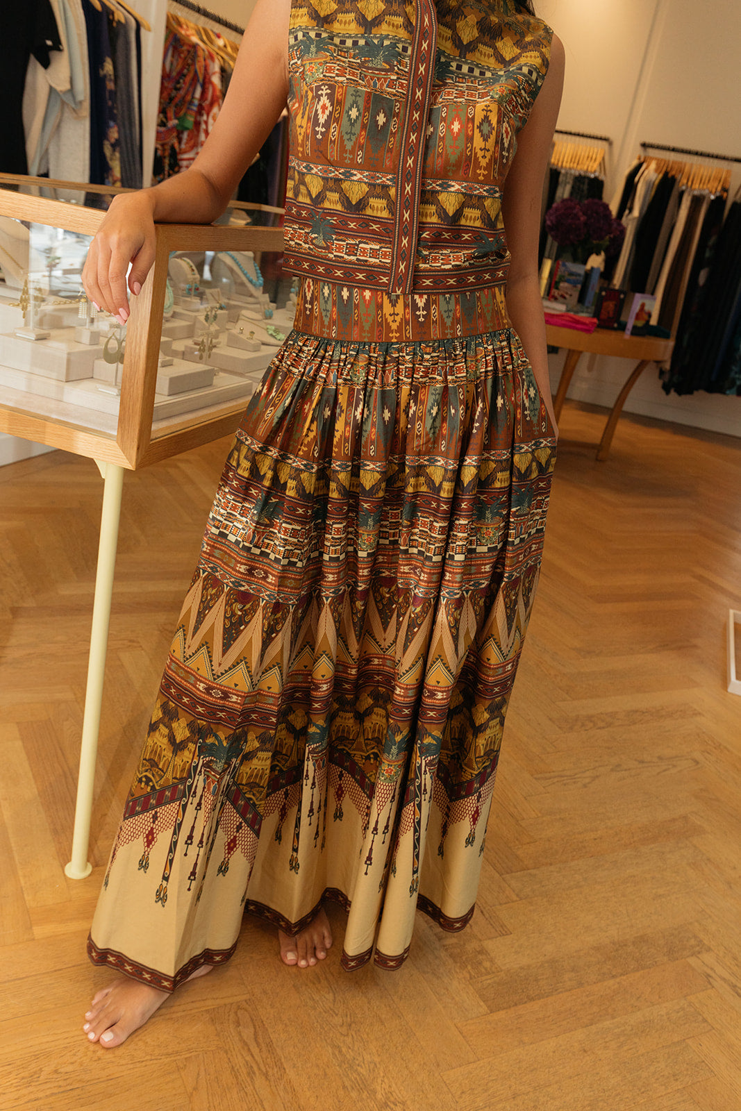 EMPORIO SIRENUSE | CO PRINTED OMBRETTA MIDI SKIRT