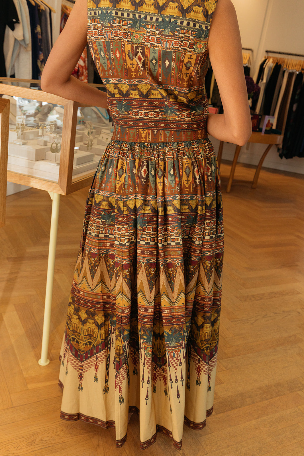EMPORIO SIRENUSE | CO PRINTED OMBRETTA MIDI SKIRT