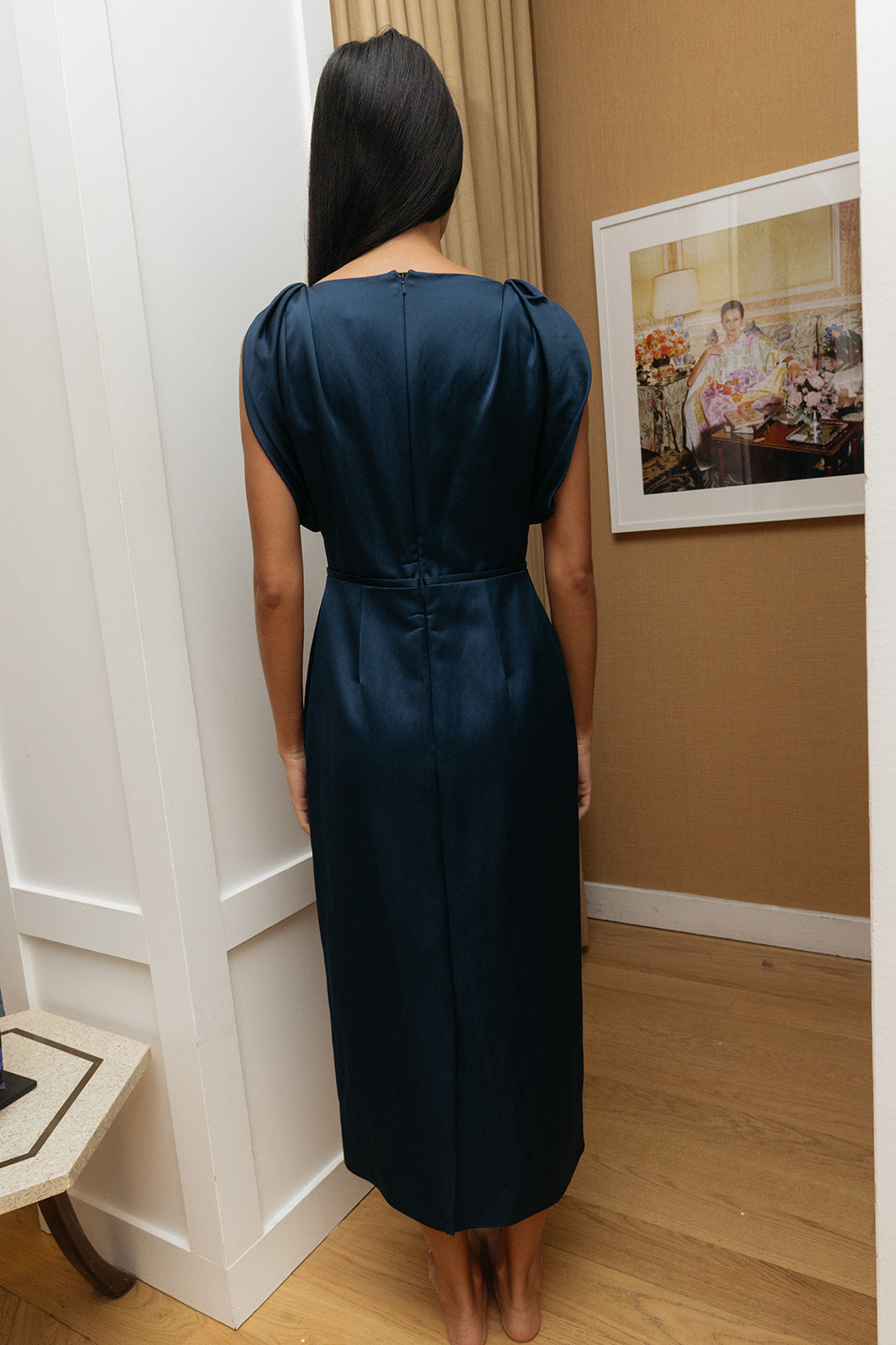 ERDEM | SATIN EMB MIDI DRESS | WOMEN'S LUXURY DESIGNER CLOTHING, SHOES, HANDBAGS & JEWELRY | CAPITOL CHARLOTTE, NC & BRENTWOOD, CA