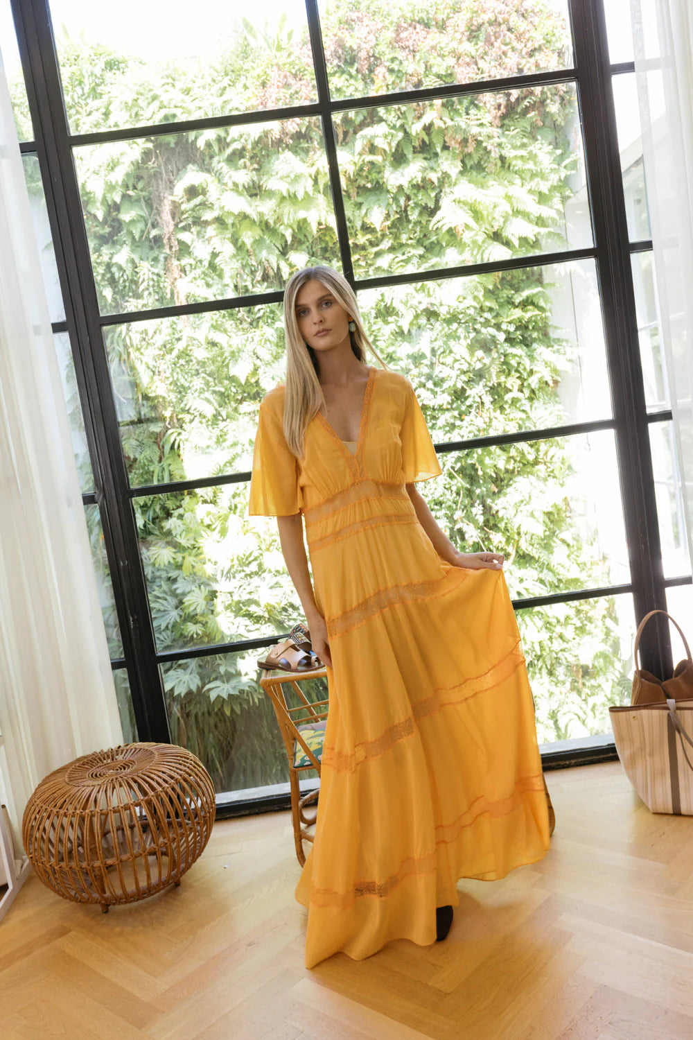 FORTE FORTE | VOILE AND LACE LONG DRESS | WOMEN'S LUXURY DESIGNER CLOTHING, SHOES, HANDBAGS & JEWELRY | CAPITOL CHARLOTTE, NC & BRENTWOOD, CA