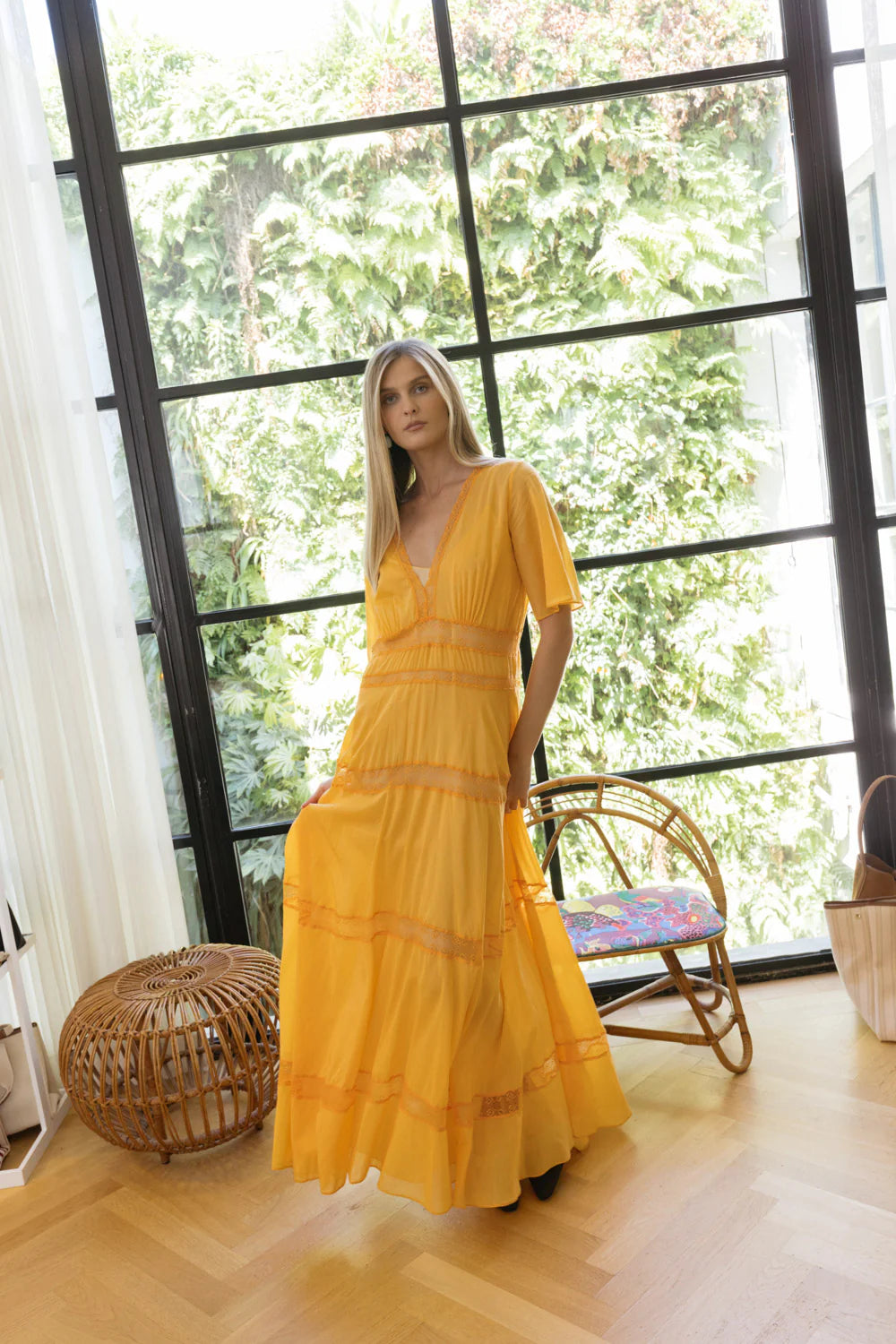 FORTE FORTE | VOILE AND LACE LONG DRESS | WOMEN'S LUXURY DESIGNER CLOTHING, SHOES, HANDBAGS & JEWELRY | CAPITOL CHARLOTTE, NC & BRENTWOOD, CA