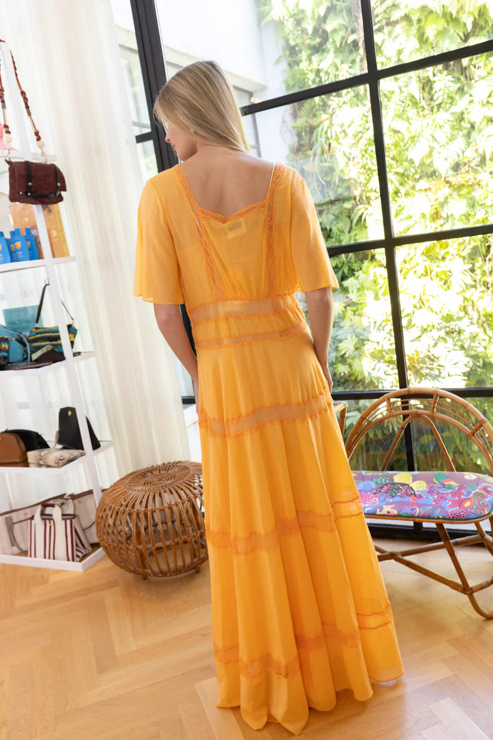 FORTE FORTE | VOILE AND LACE LONG DRESS | WOMEN'S LUXURY DESIGNER CLOTHING, SHOES, HANDBAGS & JEWELRY | CAPITOL CHARLOTTE, NC & BRENTWOOD, CA