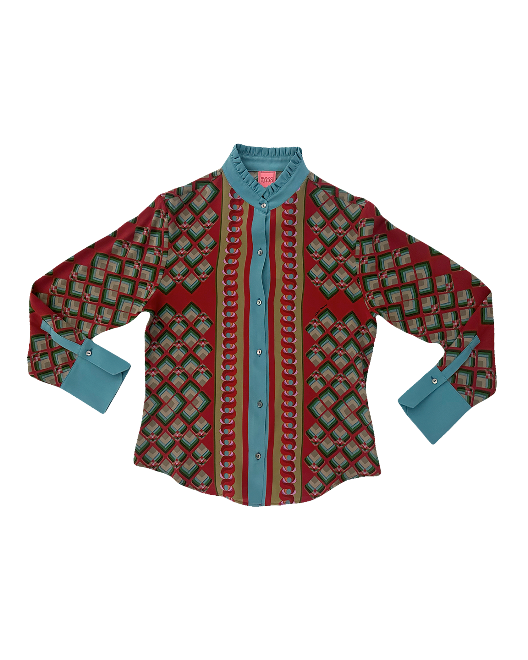 FRANCO FERRARI | LONG SLEEVE SILK PRINTED BLOUSE