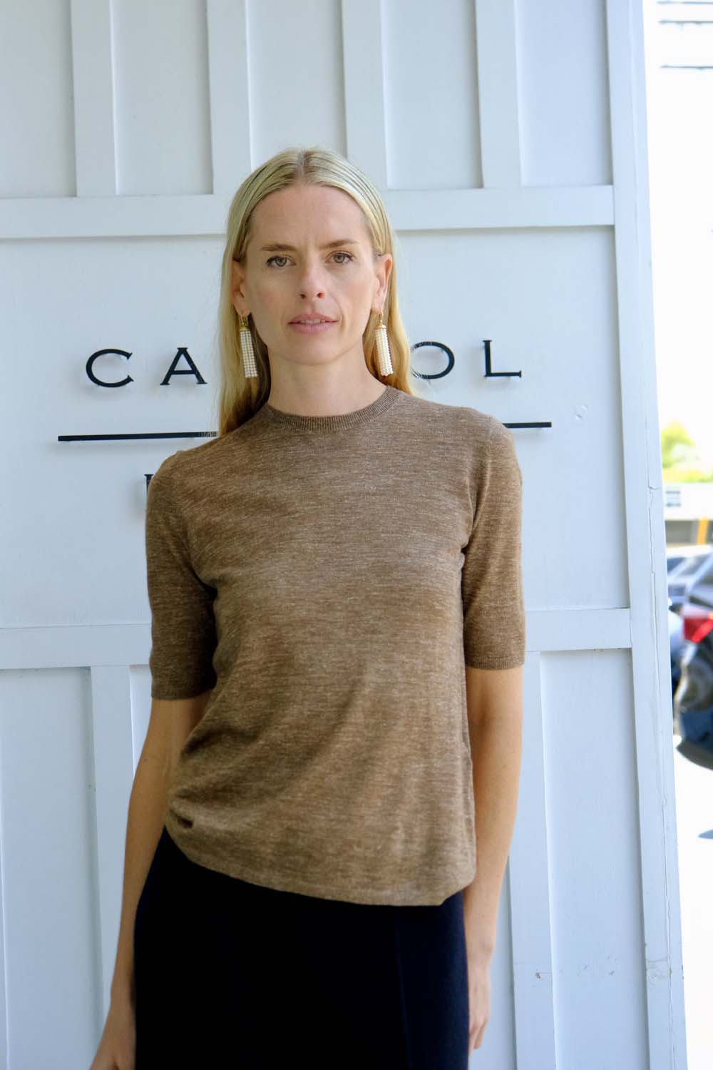 GABRIELA HEARST | CHRYSE CREWNECK CHESTNUT | WOMEN'S LUXURY DESIGNER CLOTHING, JEWELRY & ACCESSORIES | CAPITOL CHARLOTTE, NC & BRENTWOOD, CA
