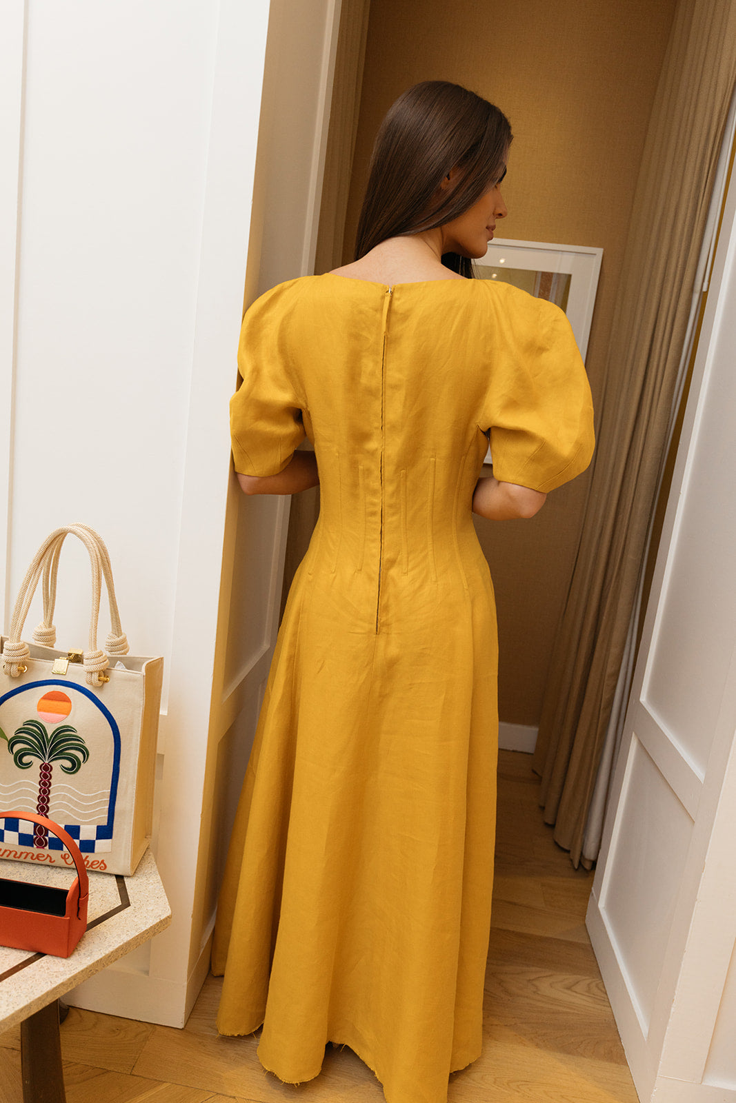 GABRIELA HEARST | RANYA MIDI DRESS | WOMEN'S LUXURY DESIGNER CLOTHING, SHOES, HANDBAGS & JEWELRY | CAPITOL CHARLOTTE, NC & BRENTWOOD, CA