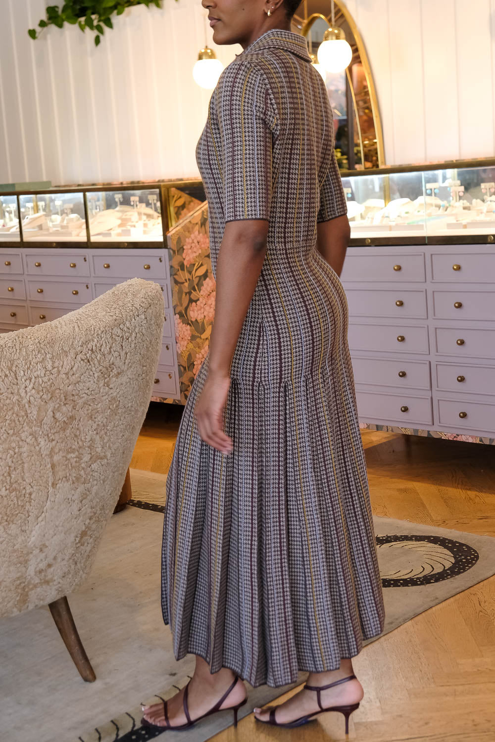 GABRIELA HEARST | SHROPHSHIRE DRESS W KNIT COLLAR | WOMEN'S LUXURY DESIGNER CLOTHING, SHOES, HANDBAGS & JEWELRY | CAPITOL CHARLOTTE, NC & BRENTWOOD, CA