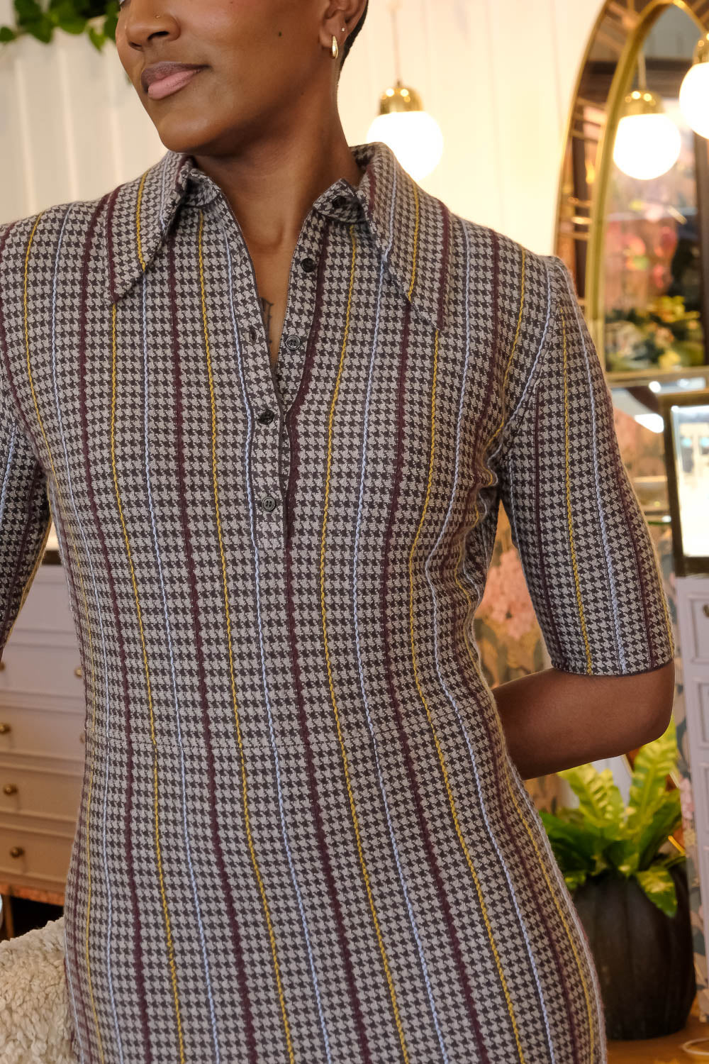 GABRIELA HEARST | SHROPHSHIRE DRESS W KNIT COLLAR | WOMEN'S LUXURY DESIGNER CLOTHING, SHOES, HANDBAGS & JEWELRY | CAPITOL CHARLOTTE, NC & BRENTWOOD, CA