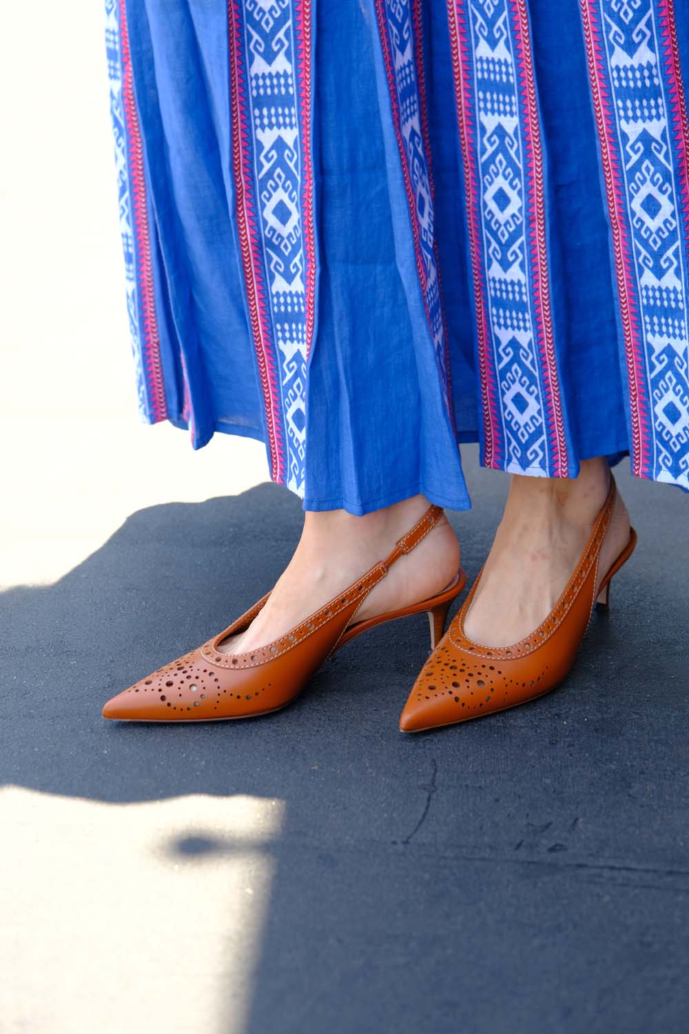 GIANVITO ROSSI | LEATHER LASER CUT SLINGBACK KITTEN HEEL | WOMEN'S LUXURY DESIGNER CLOTHING, JEWELRY & ACCESSORIES | CAPITOL CHARLOTTE, NC & BRENTWOOD, CA 