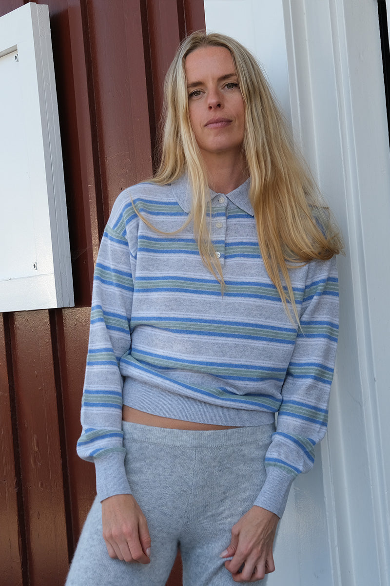 GUEST IN RESIDENCE | COLLEGIATE STRIPE POLO | WOMEN'S LUXURY DESIGNER CLOTHING, SHOES, HANDBAGS & JEWELRY | CAPITOL CHARLOTTE, NC & BRENTWOOD, CA