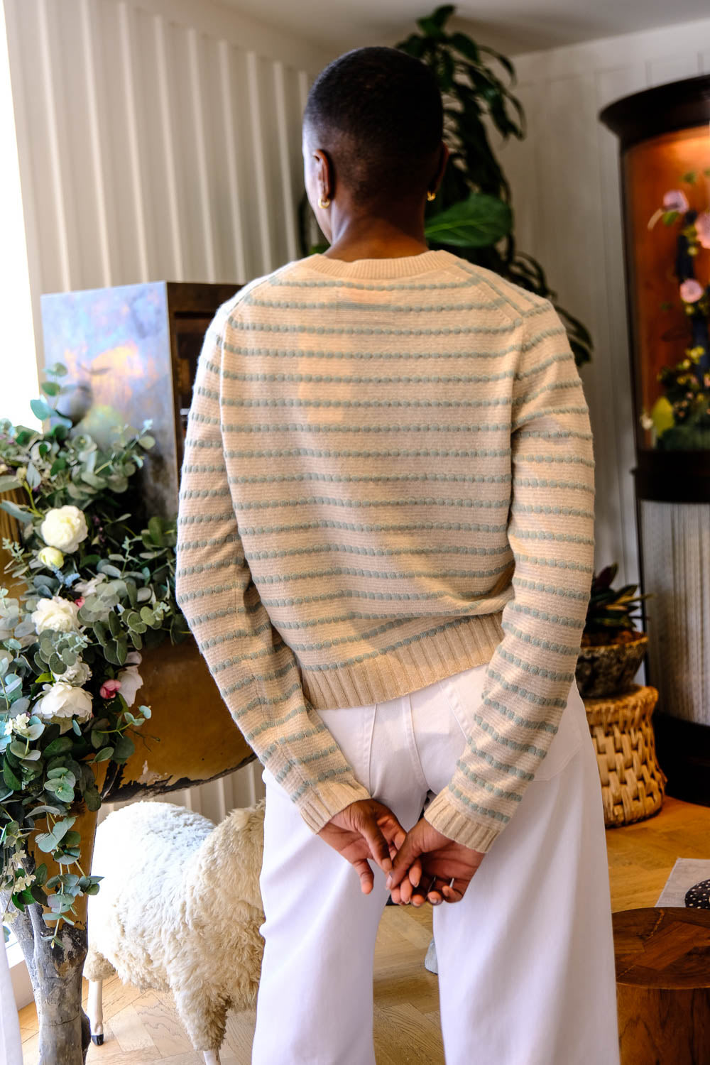 GUEST IN RESIDENCE | PEBBLE STRIPE SHRUNKEN CREWNECK