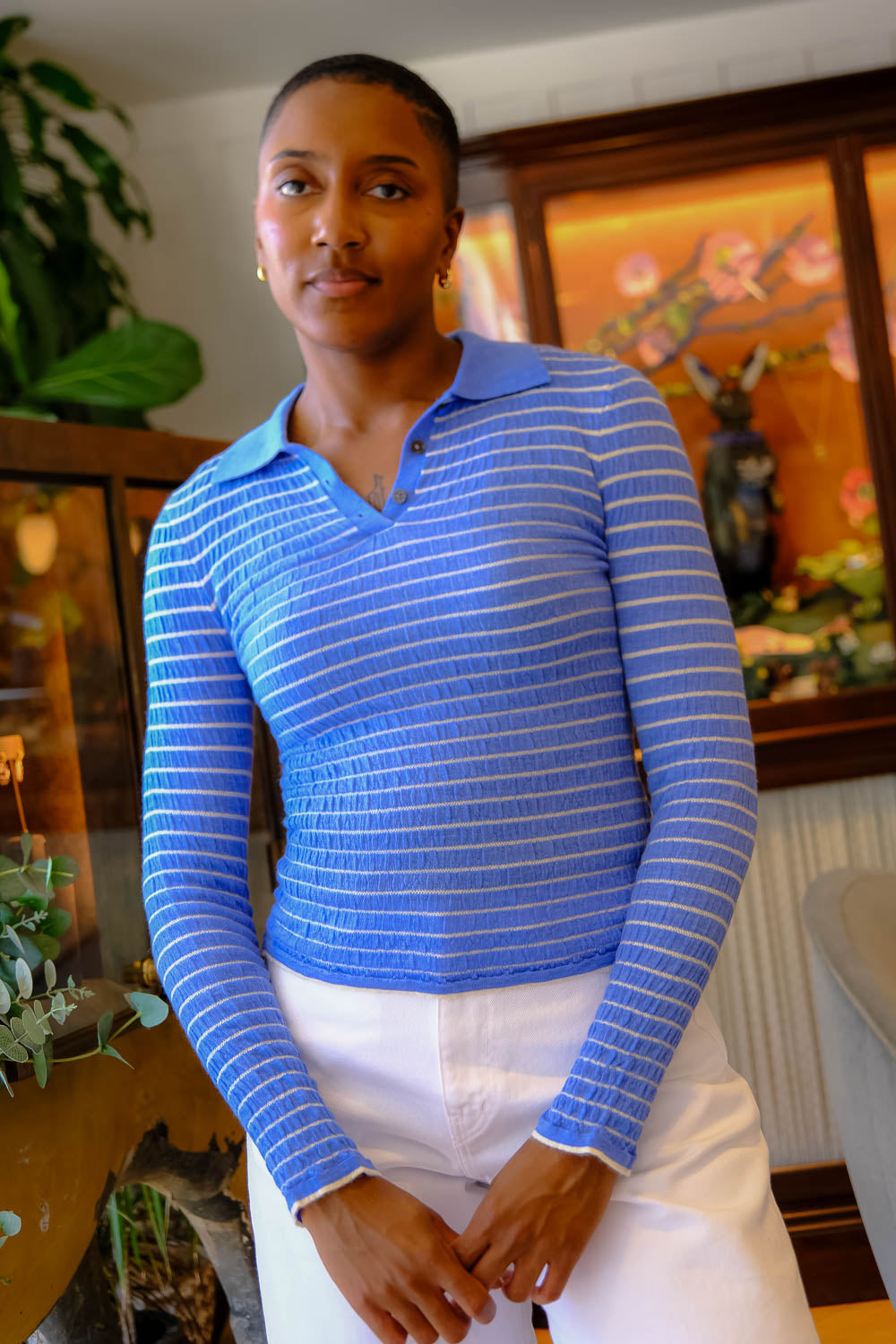 GUEST IN RESIDENCE | SMOCKED SHRUNKEN POLO