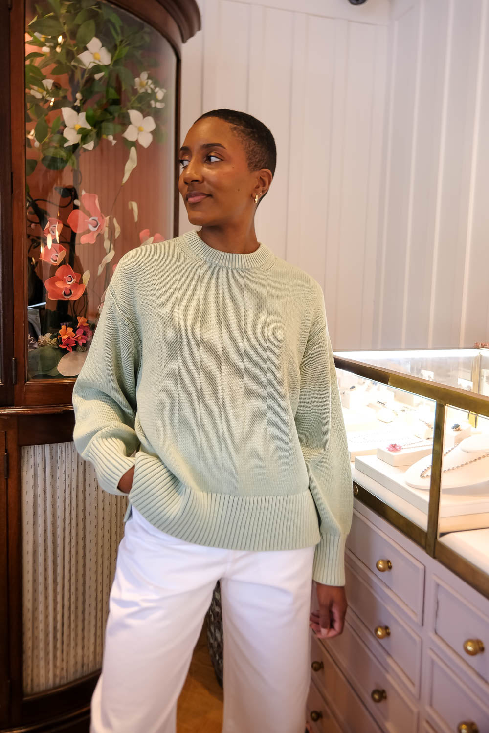 GUEST IN RESIDENCE | SUNWASH COZY CREW | WOMEN'S LUXURY DESIGNER CLOTHING, SHOES, HANDBAGS & JEWELRY | CAPITOL CHARLOTTE, NC & BRENTWOOD, CA