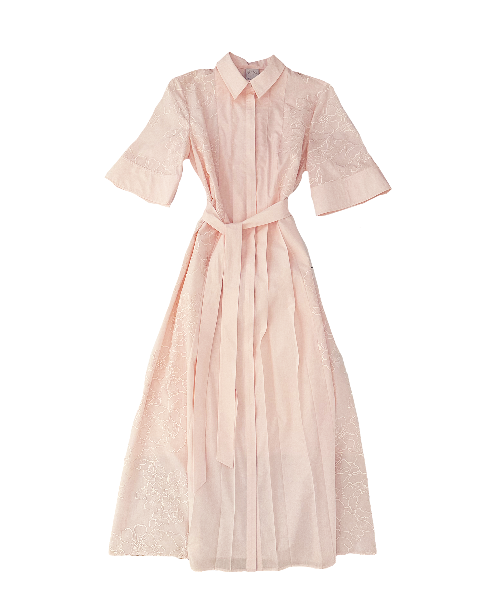 HUISHAN ZHANG | SHORT SLEEVE EMBROIDERED CASPER SHIRTDRESS
