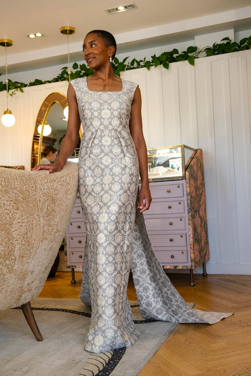 HUISHAN ZHANG | SQUARE NECK PATSY GOWN | WOMEN'S LUXURY DESIGNER CLOTHING, SHOES, HANDBAGS & JEWELRY | CAPITOL CHARLOTTE, NC & BRENTWOOD, CA