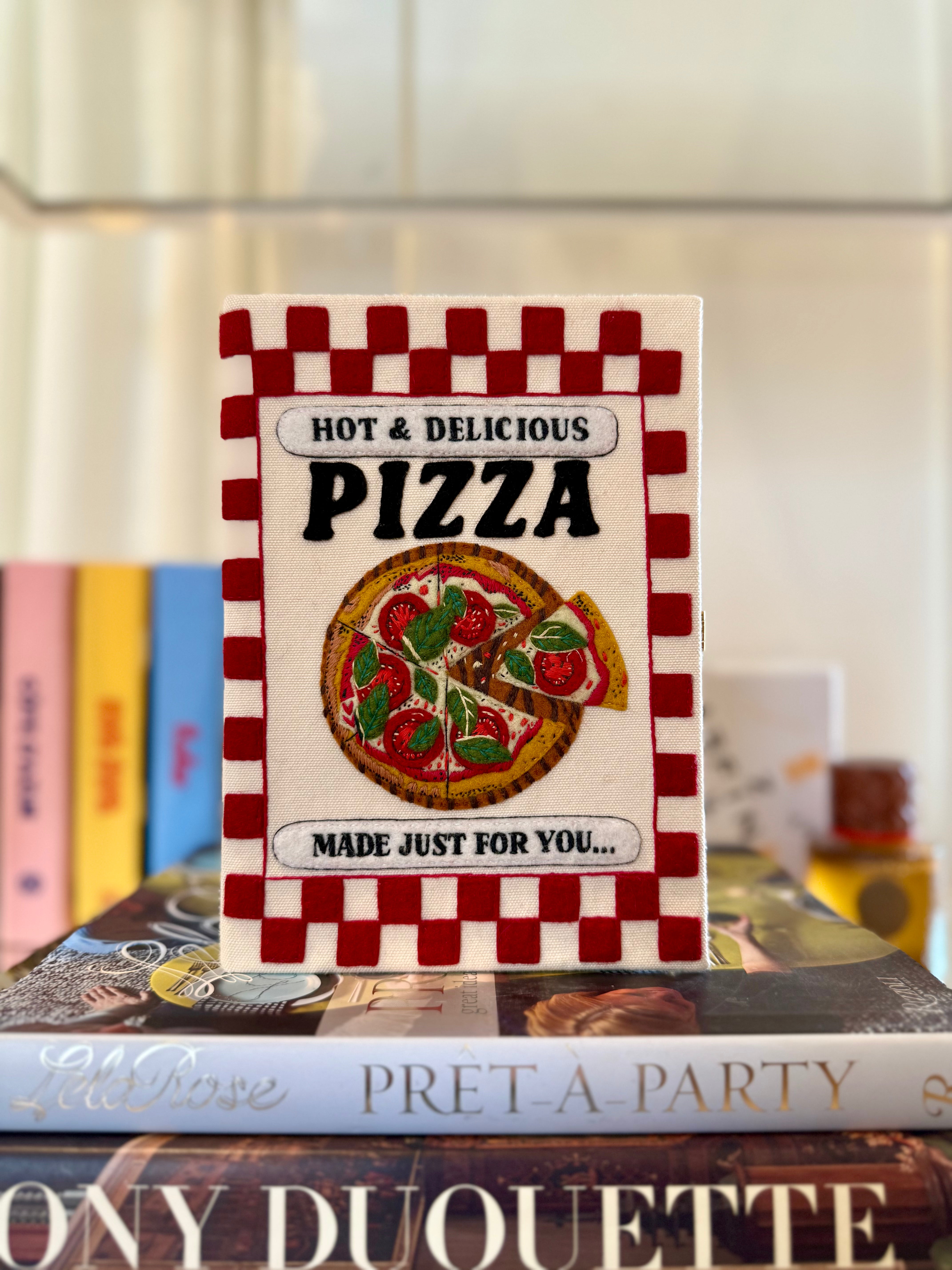 OLYMPIA LE TAN | PIZZA STRAPPED BOOK CLUTCH