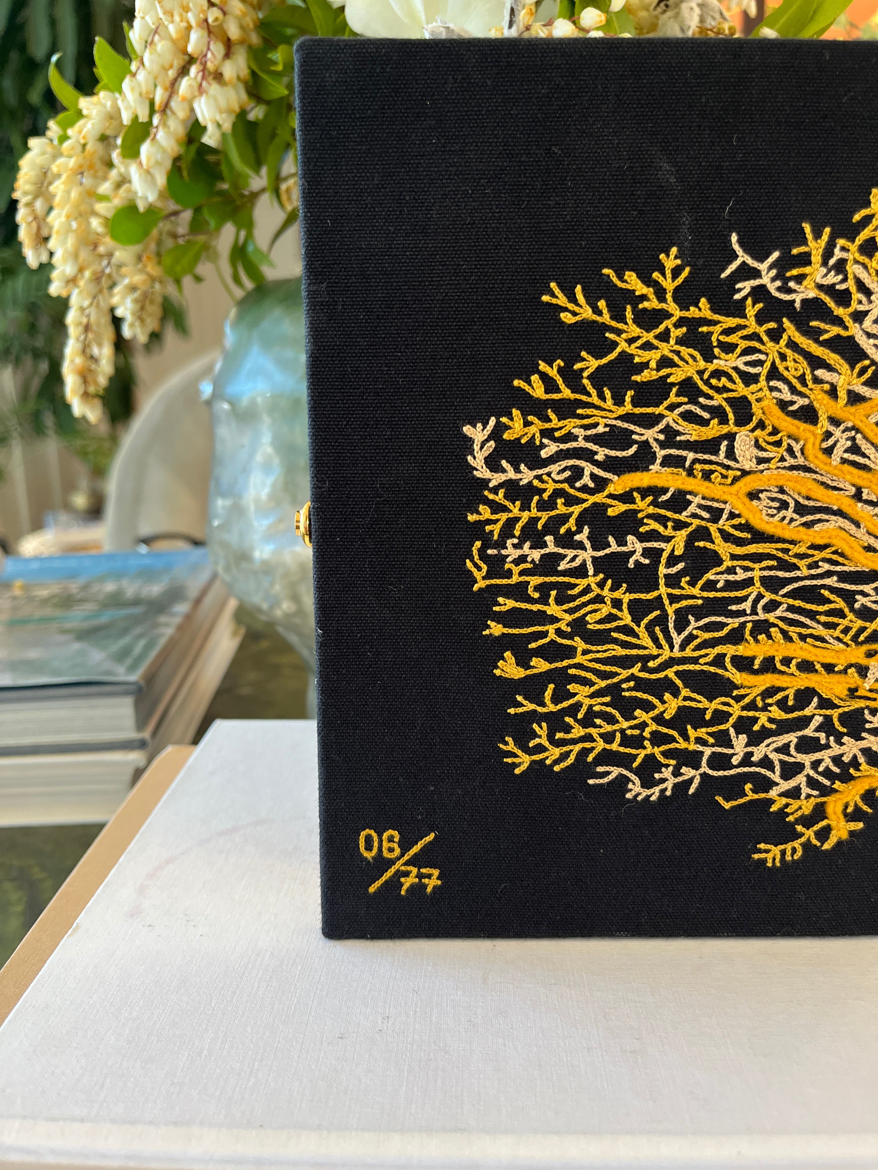 OLYMPIA LE TAN | GOLDEN CORAL BOOK CLUTCH