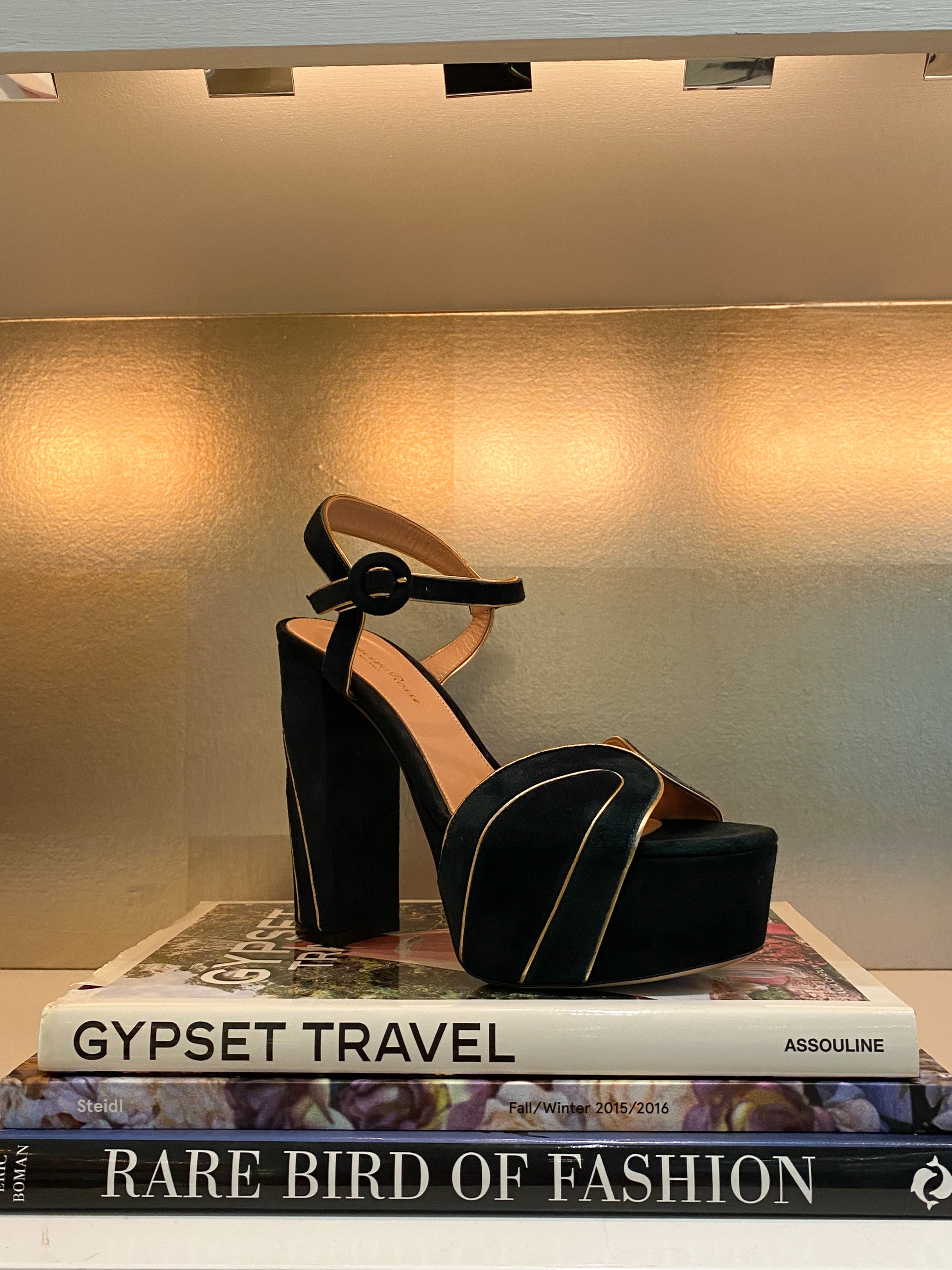 GIANVITO ROSSI | SUEDE PLATFORM BLOCK HEEL