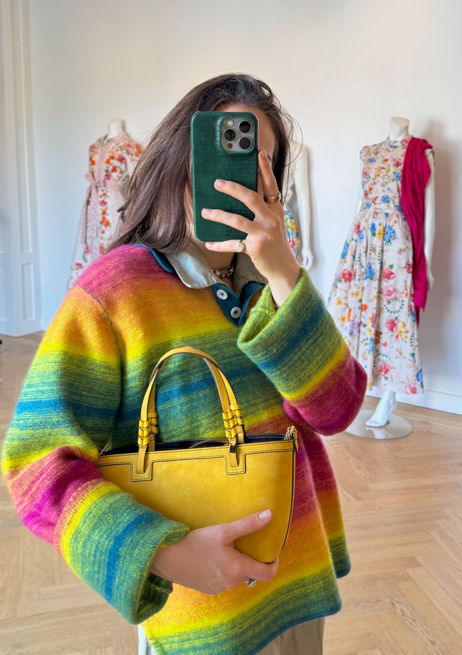 THE ELDER STATESMAN | LONG SLEEVE BLURRY STRIPE RUGBY SWEATER
